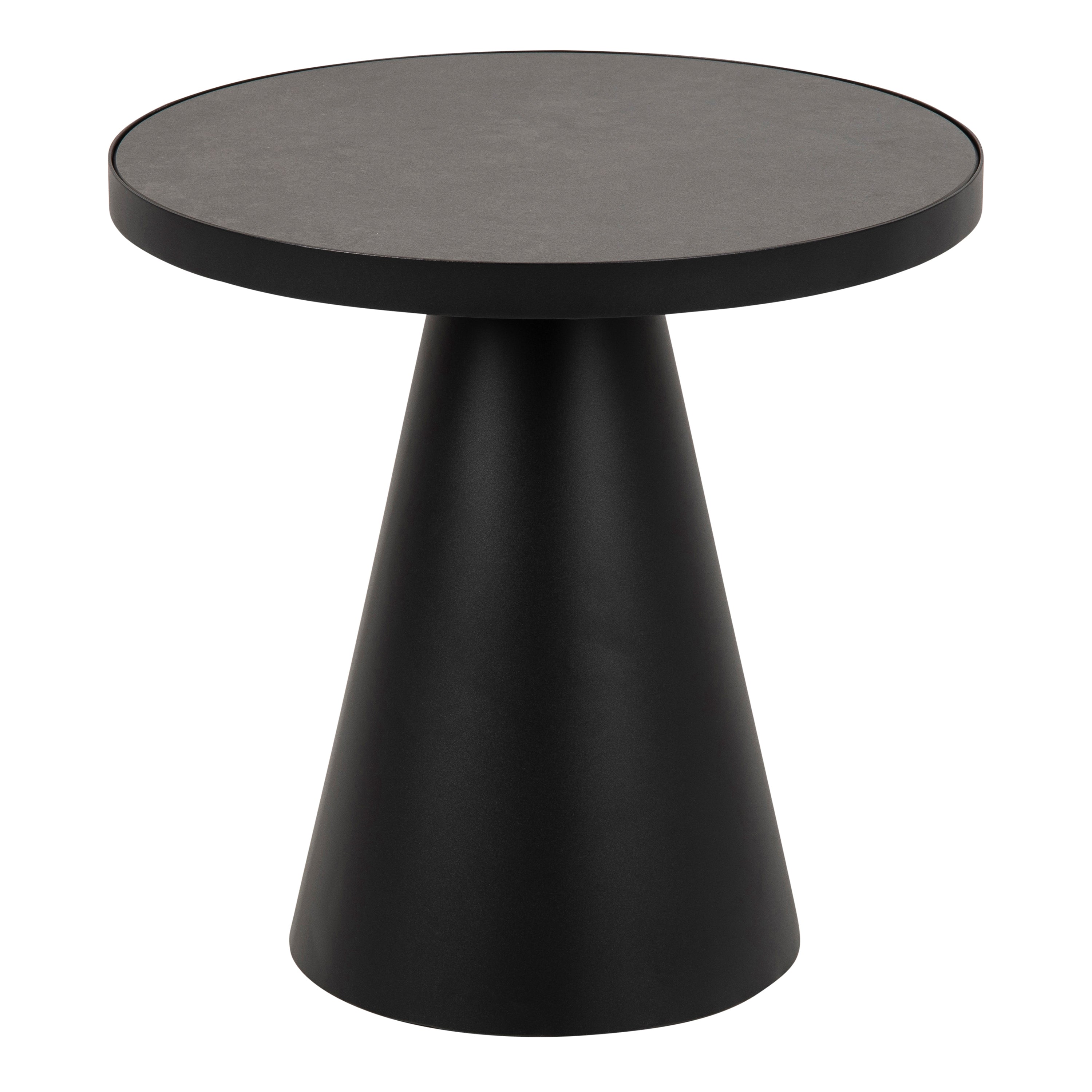 Soli Round Ceramic Coffee Table in Black 45,7x45cm – FTG