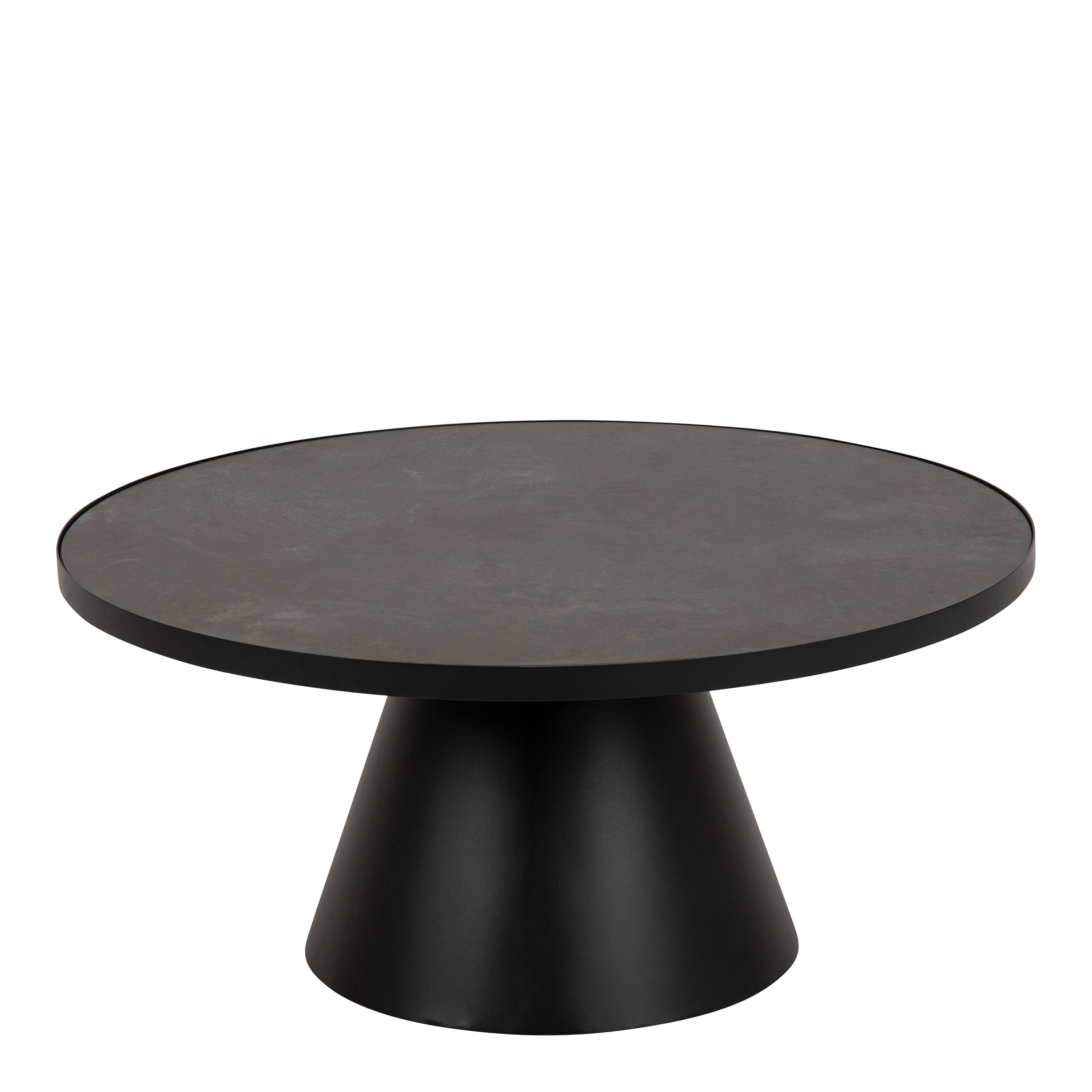 Soli Low Round Ceramic Coffee Table in Black 85.7x40cm – FTG