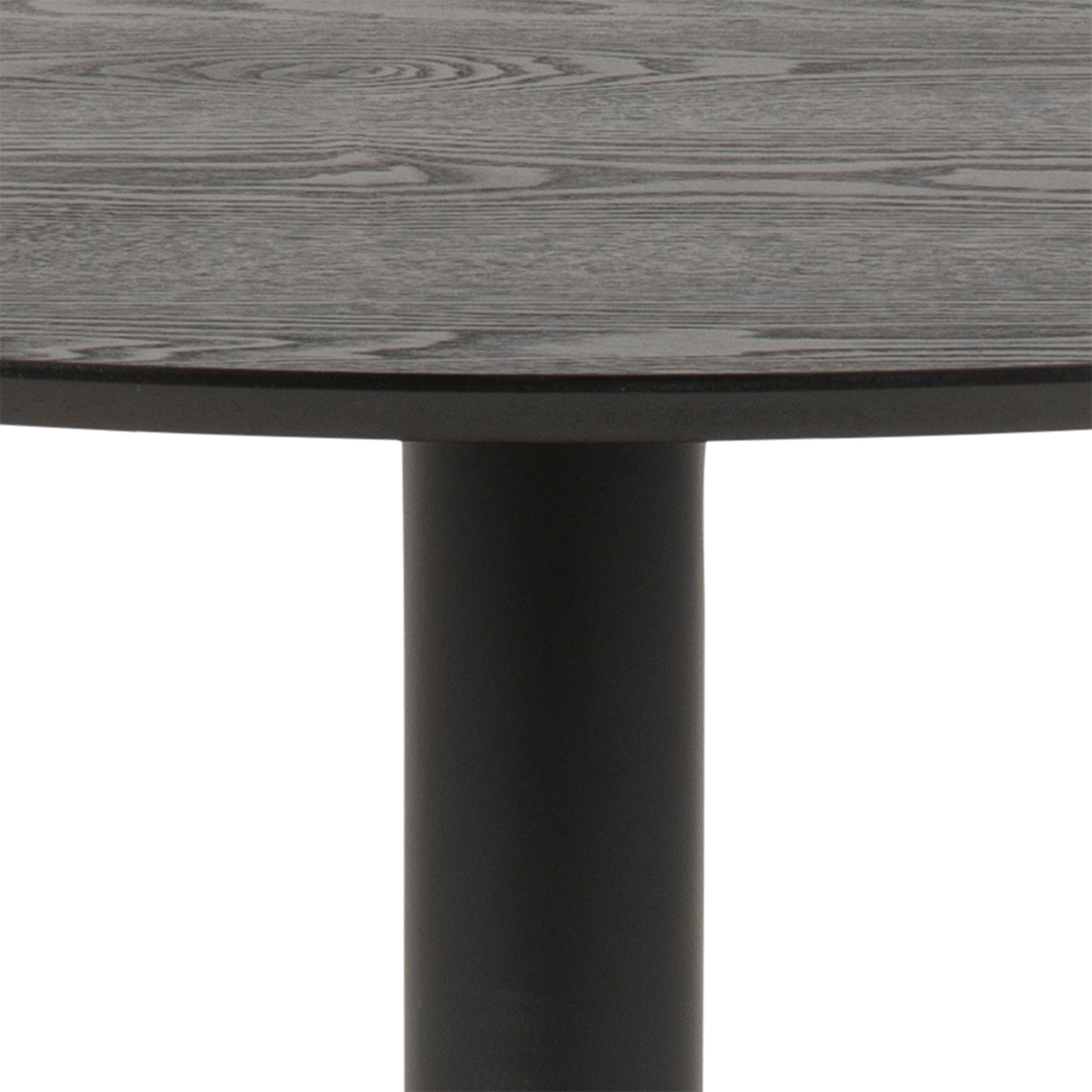 Ibiza Round Dining Table with Black Ash Top and Matt Black Base – FTG, view 8
