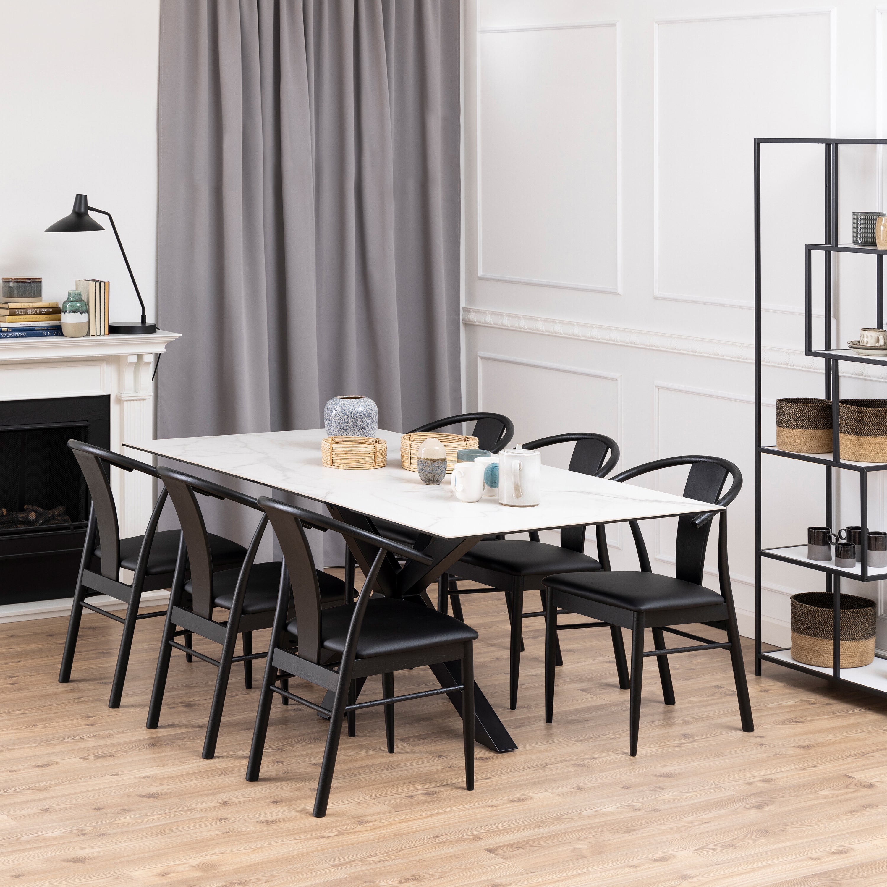 Heaven Dining Table with Ceramic White Top 200cm – FTG, view 4