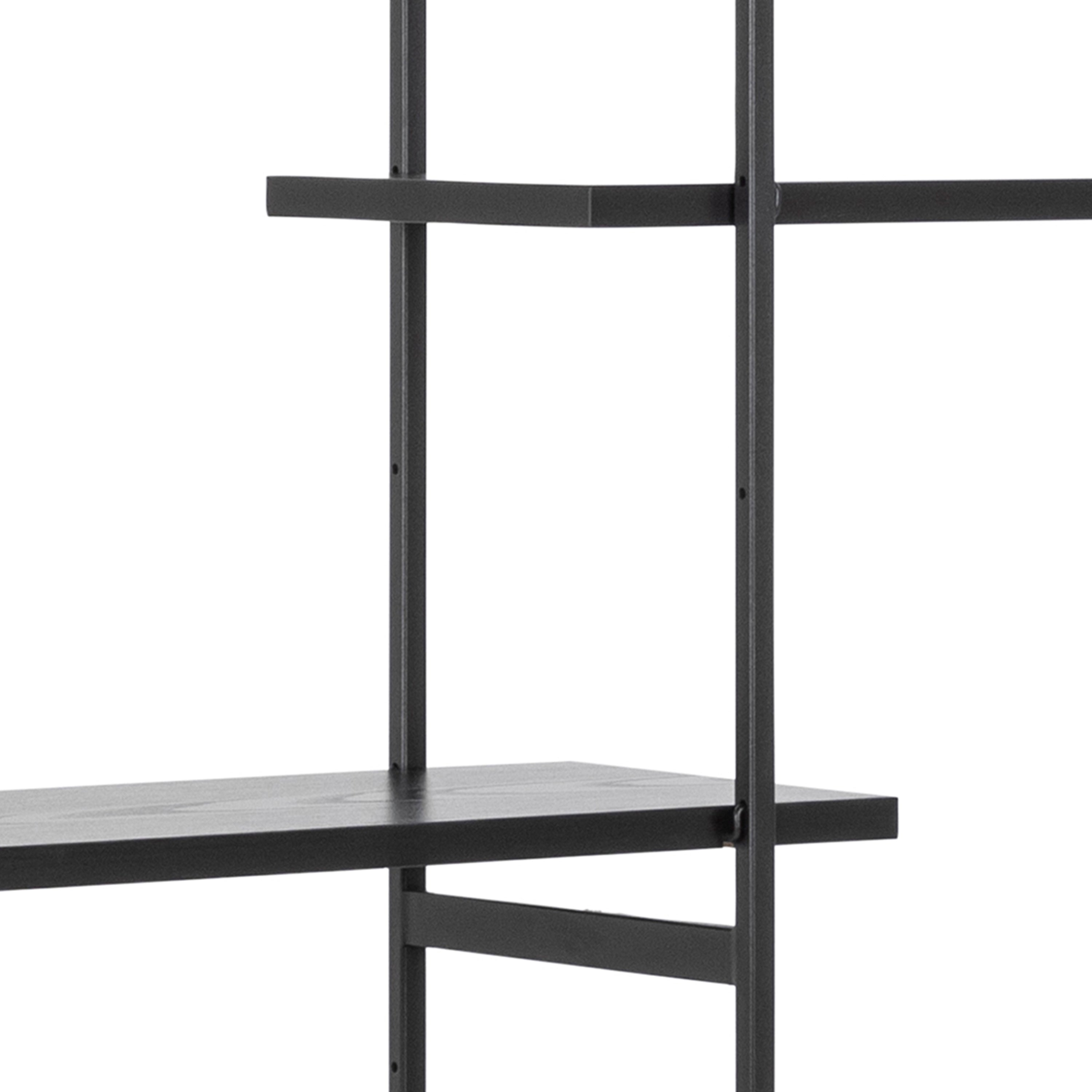 Angus Bookcase with 1 Sliding Door & 5 Shelves in Black – FTG, view 10