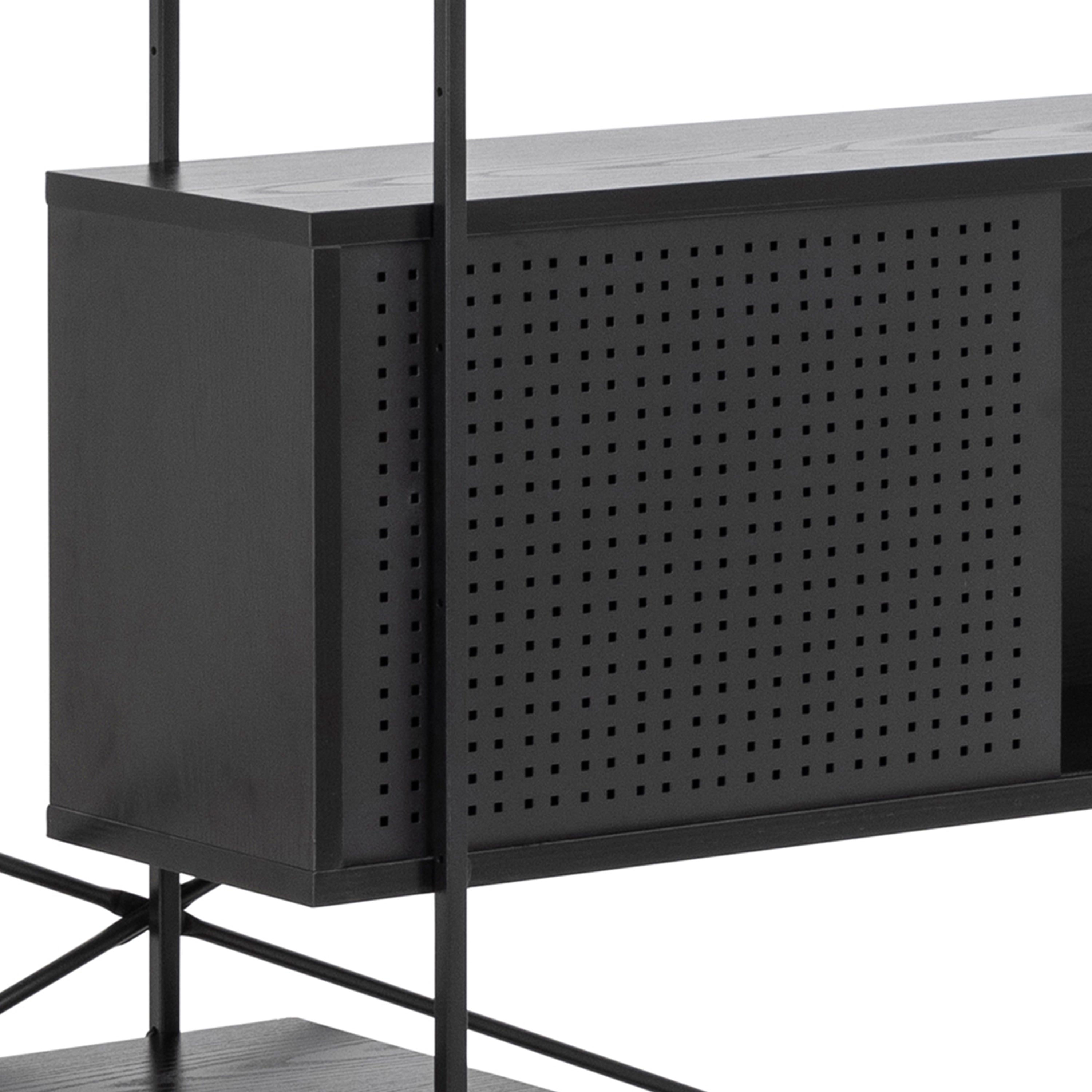 Angus Bookcase with 1 Sliding Door & 5 Shelves in Black – FTG, view 11