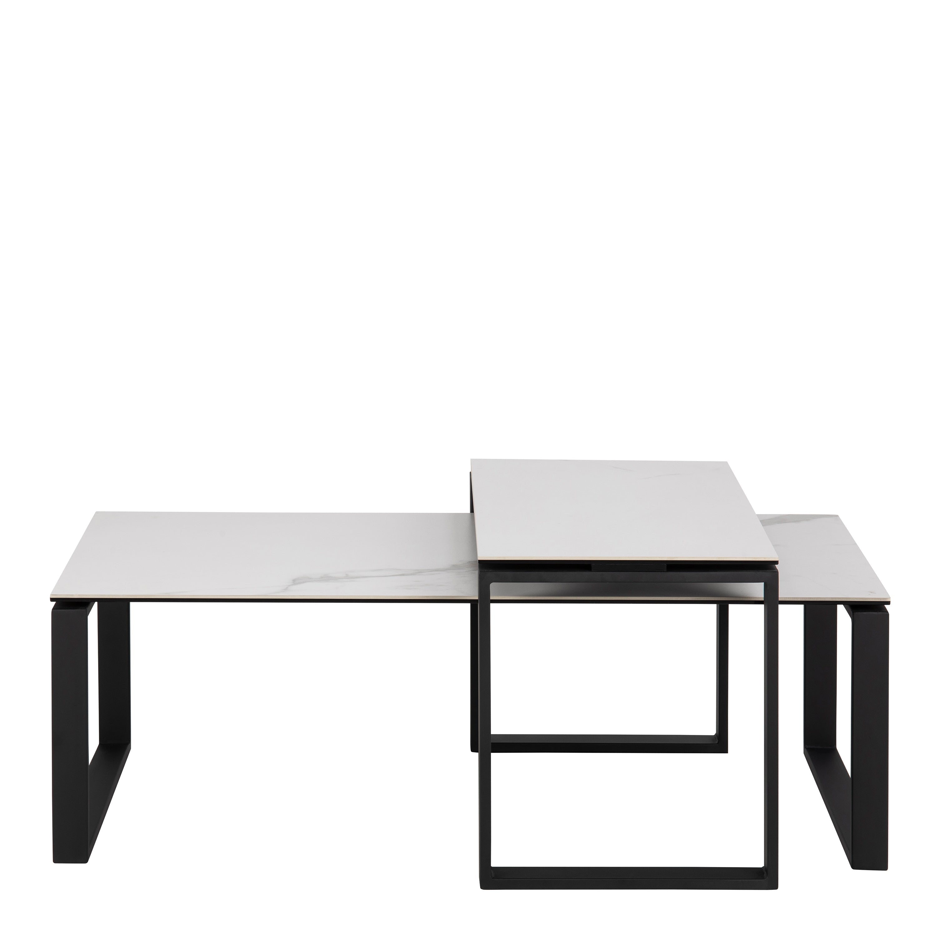 Katrine Coffee Table Set with White Ceramic Akranes Top – FTG, view 2