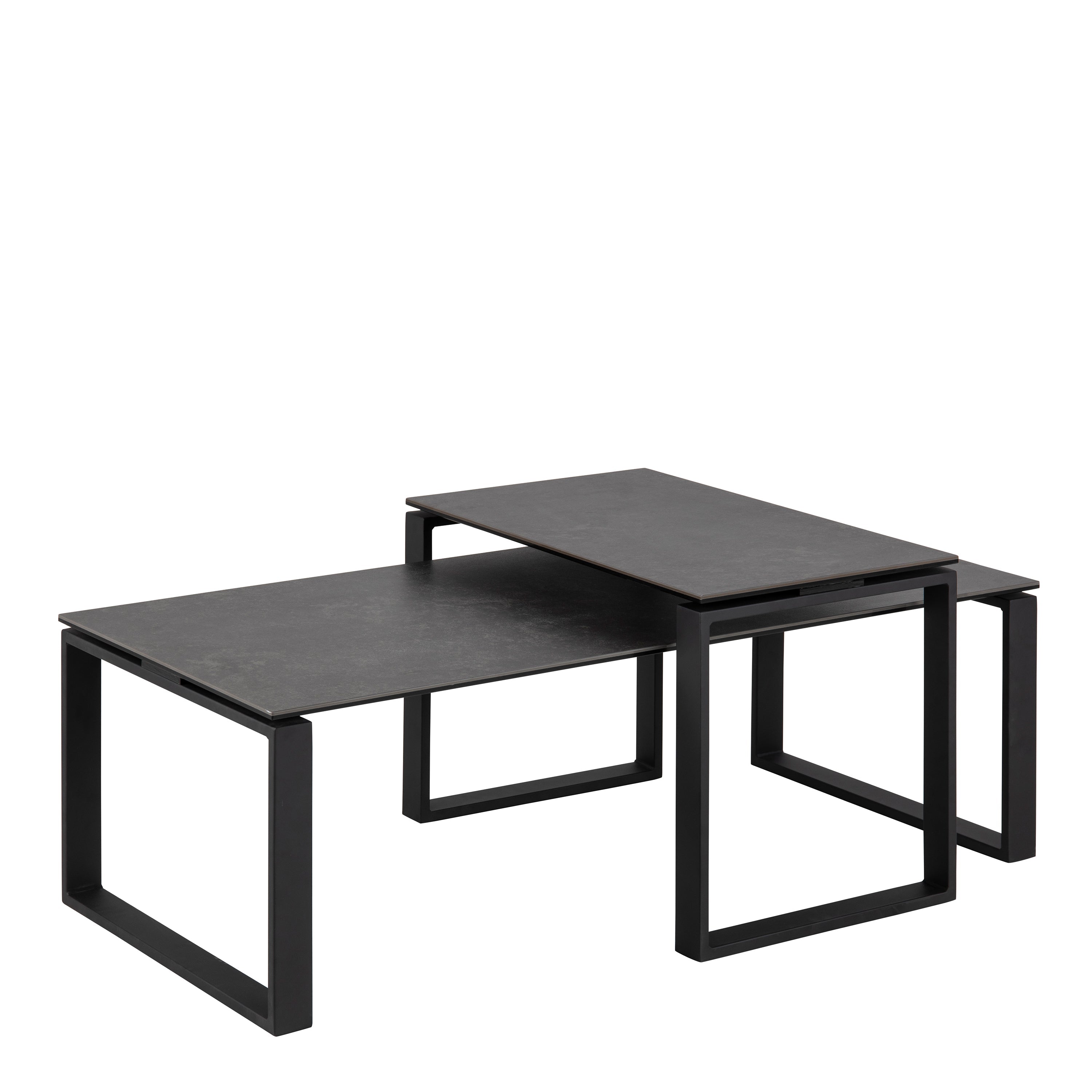 Katrine Ceramic Coffee Table Set in Black – FTG