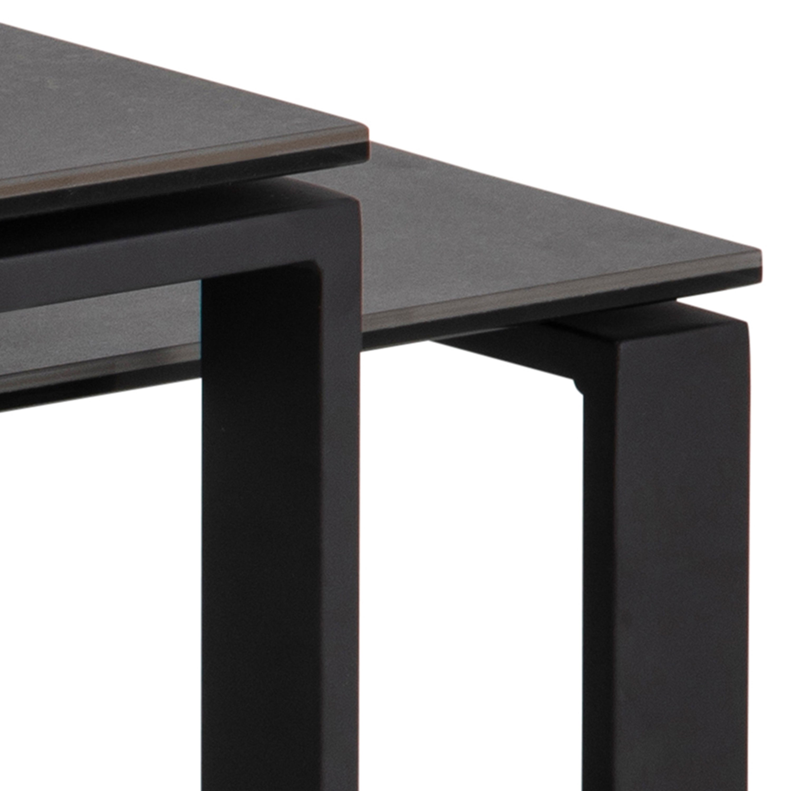Katrine Ceramic Coffee Table Set in Black – FTG, view 8