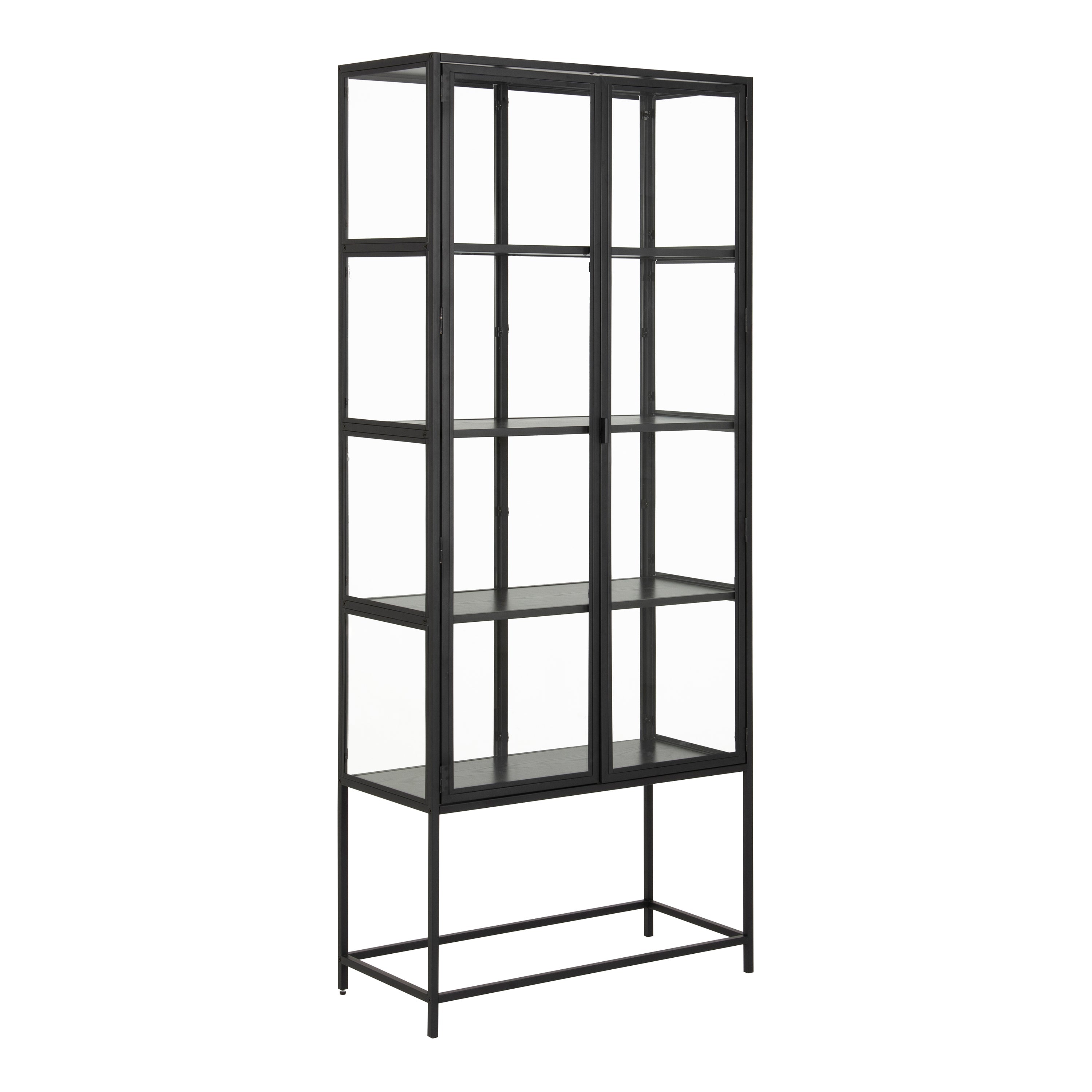 Seaford Tall Black Metal 2 Door Display Cabinet – FTG