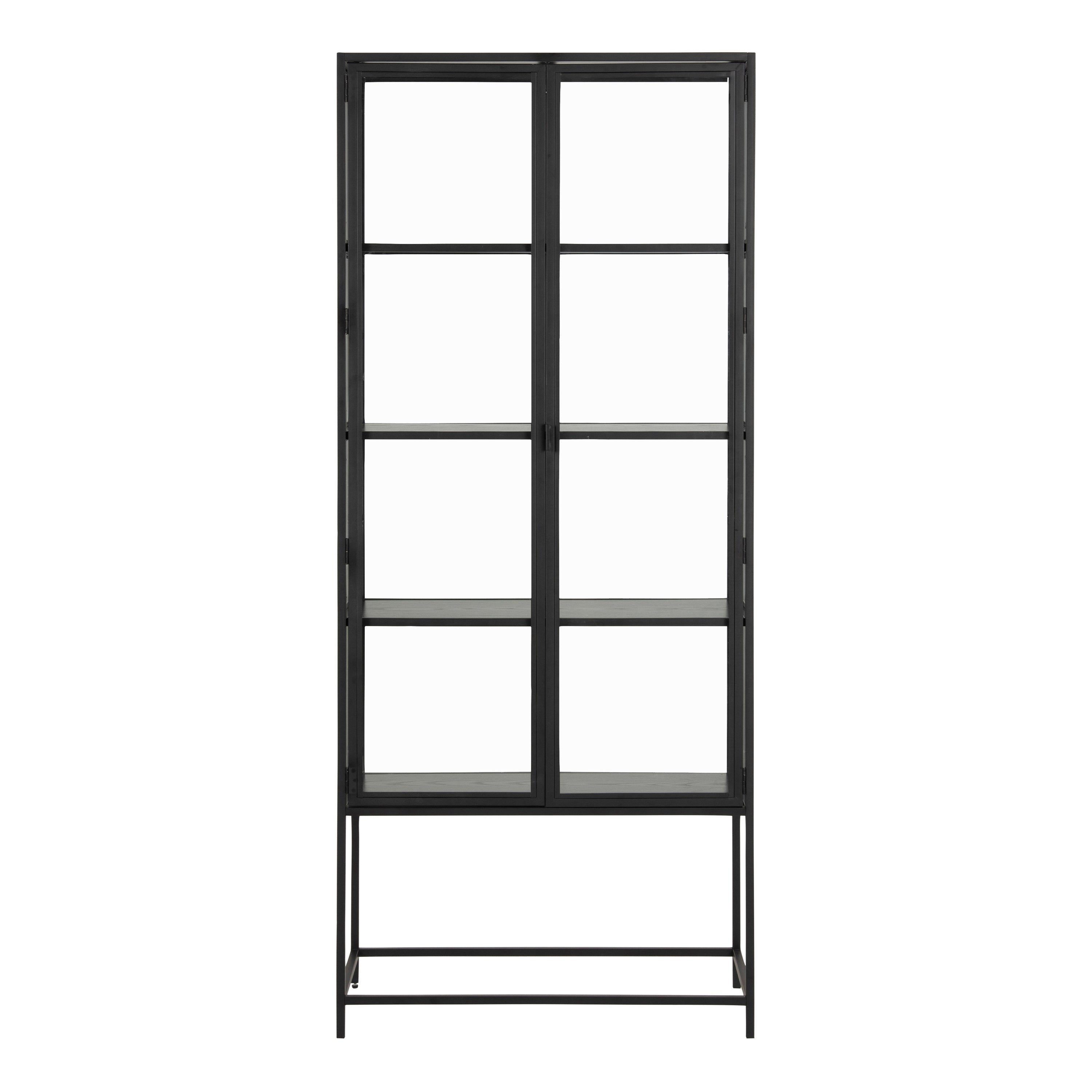 Seaford Tall Black Metal 2 Door Display Cabinet – FTG, view 2