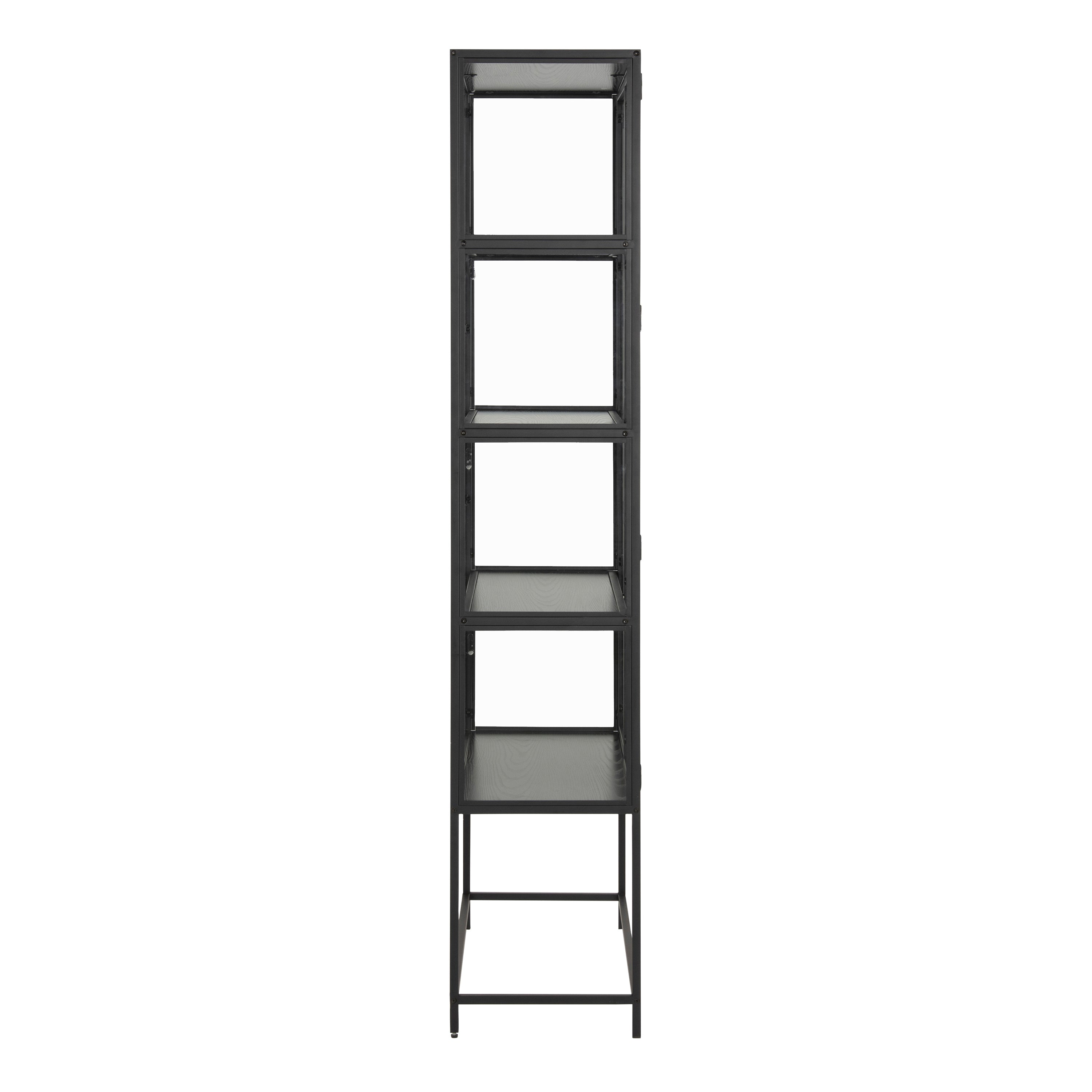 Seaford Tall Black Metal 2 Door Display Cabinet – FTG, view 3