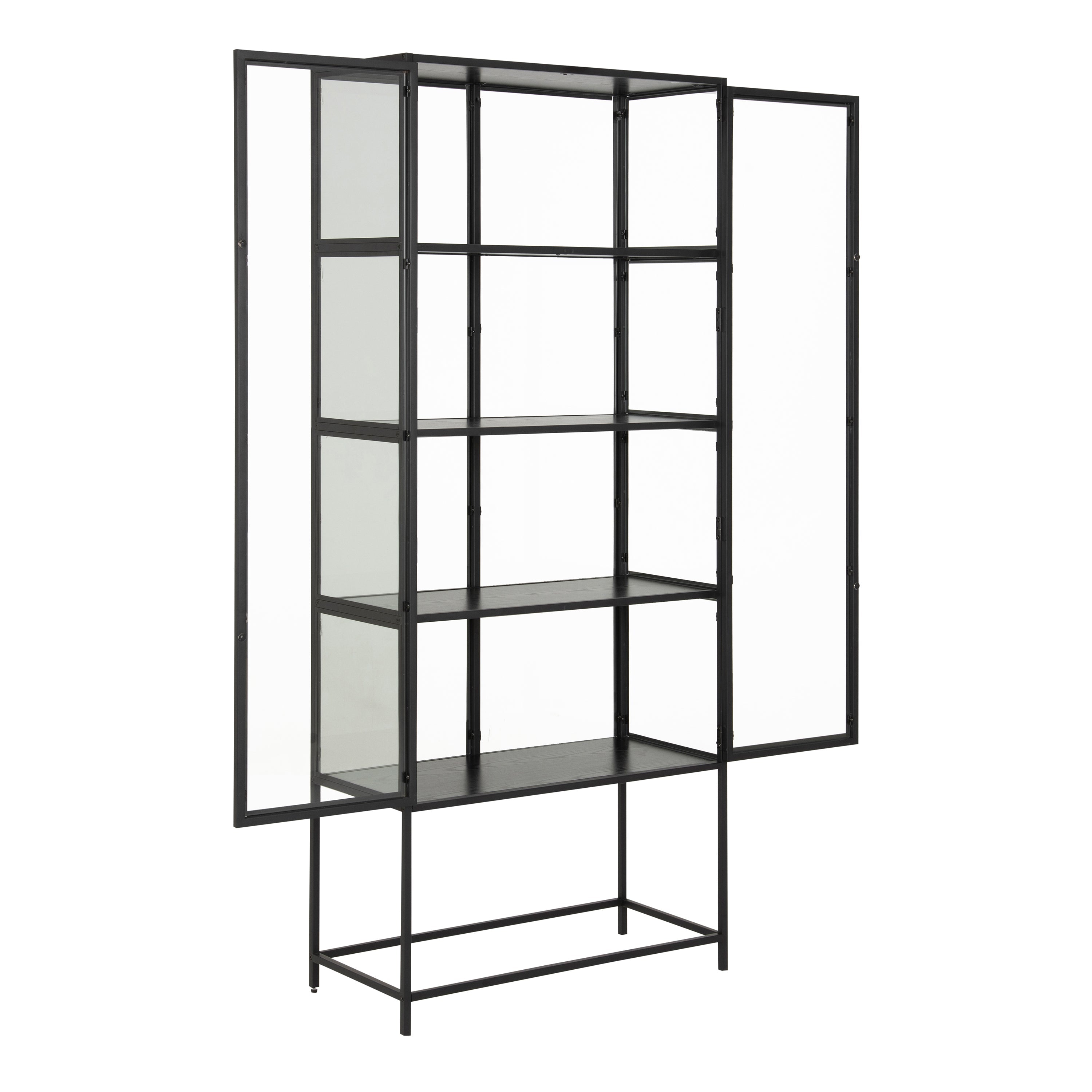 Seaford Tall Black Metal 2 Door Display Cabinet – FTG, view 4