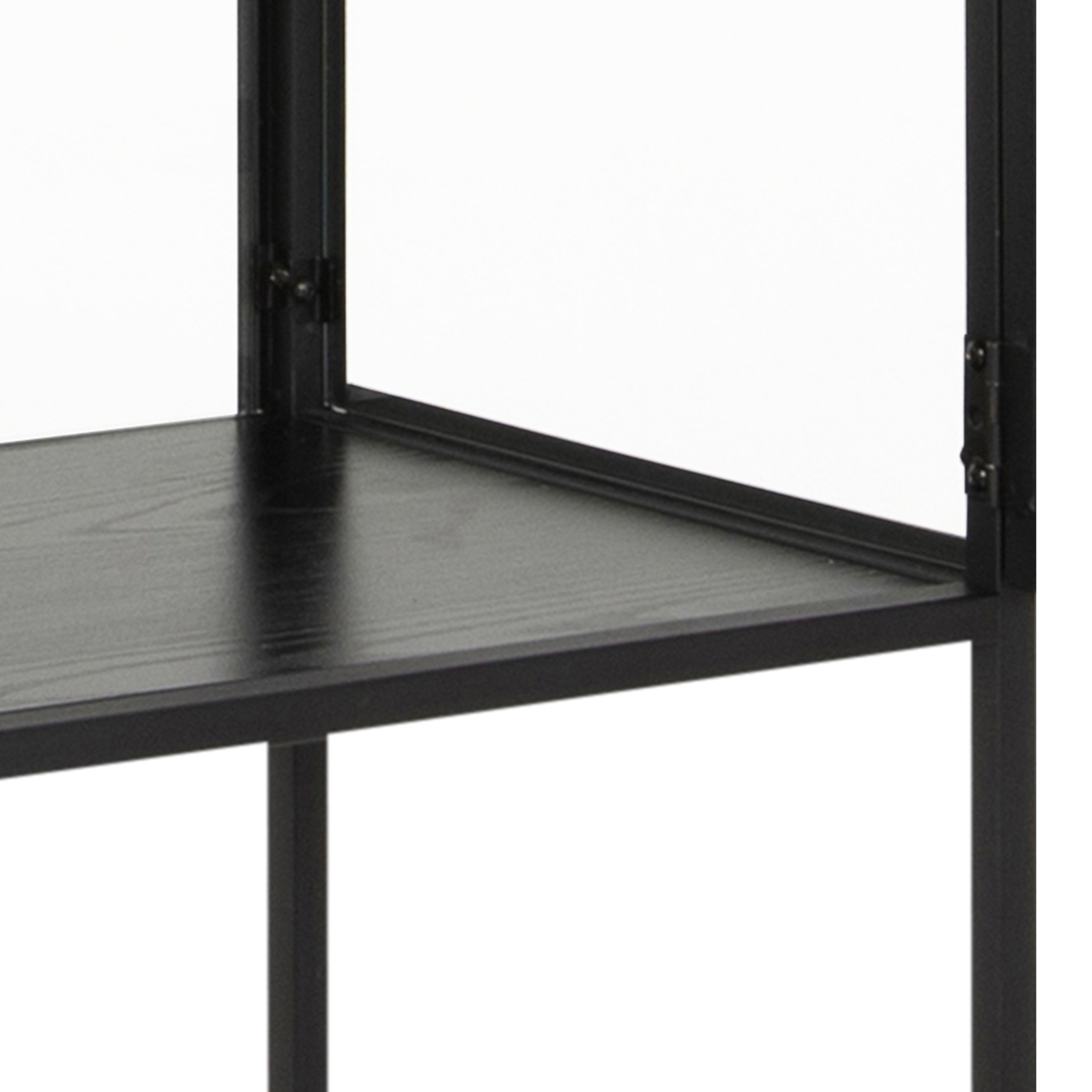 Seaford Tall Black Metal 2 Door Display Cabinet – FTG, view 7