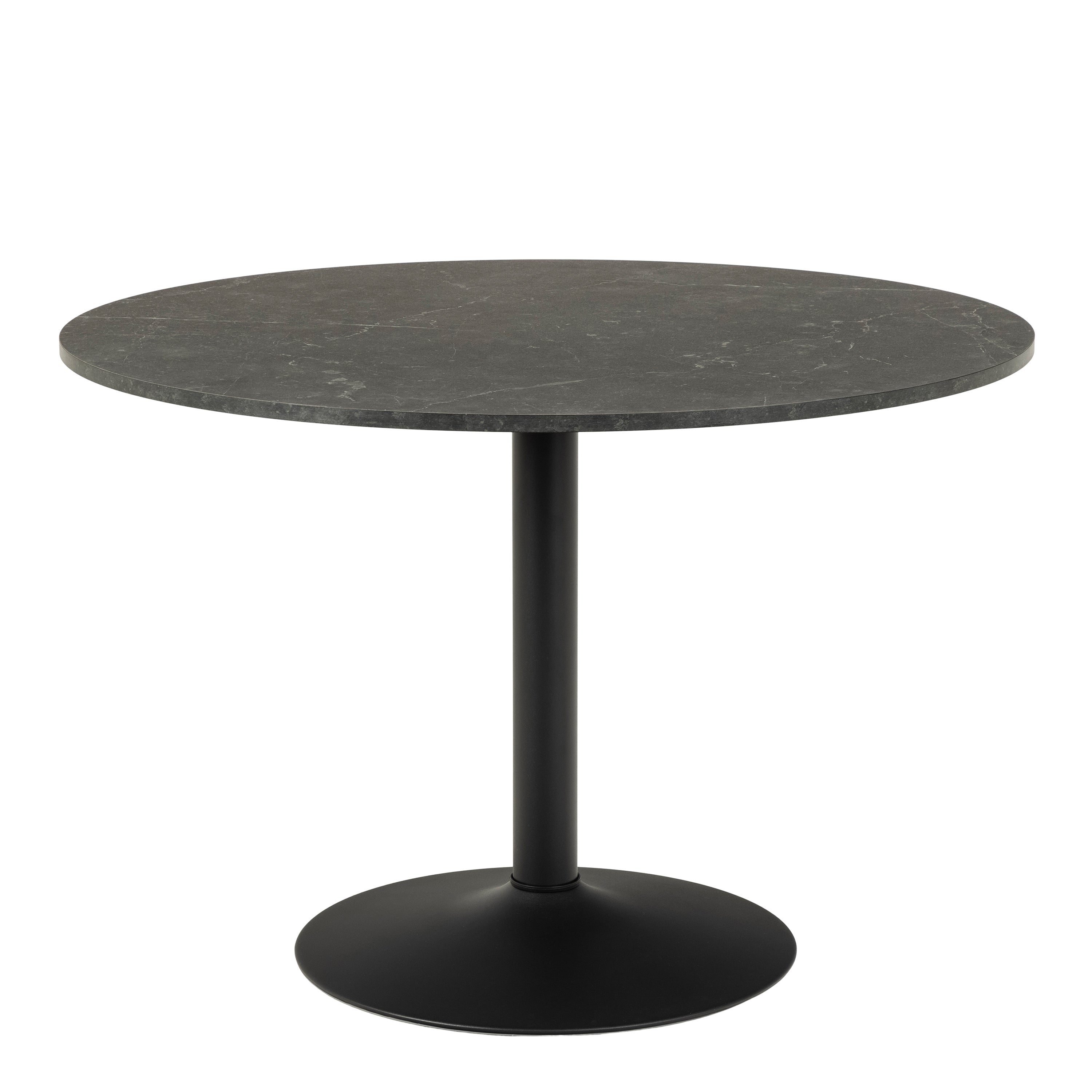 Ibiza Round Dining Table with Black Top and Matt Black Base – FTG