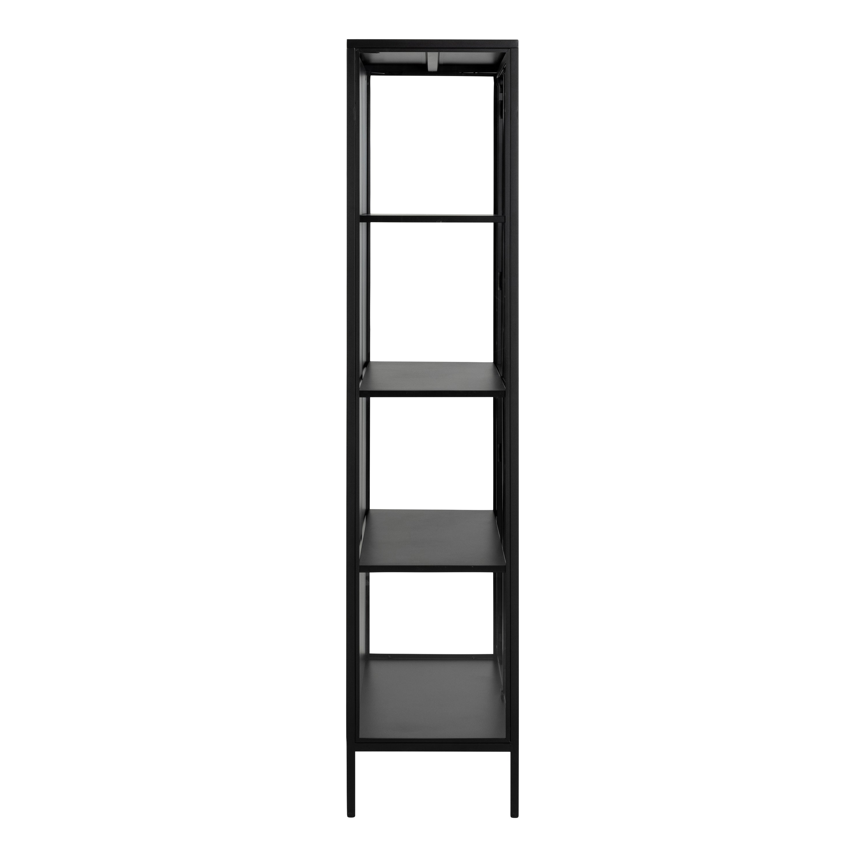 Newcastle Tall 2 Door Display Cabinet in Matt Black – FTG, view 3