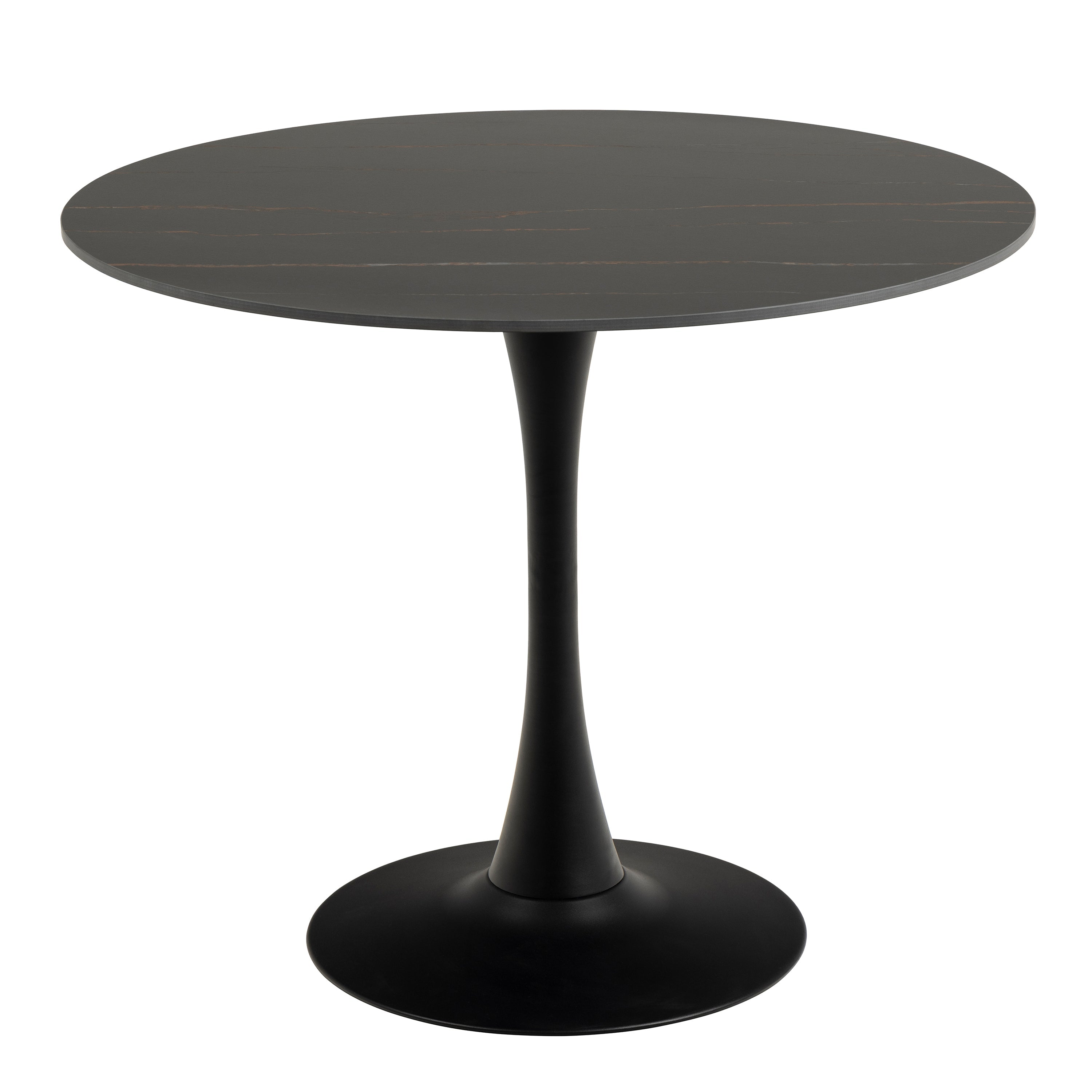 Malta Ceramic Round Dining Table in Black 90x75cm – FTG