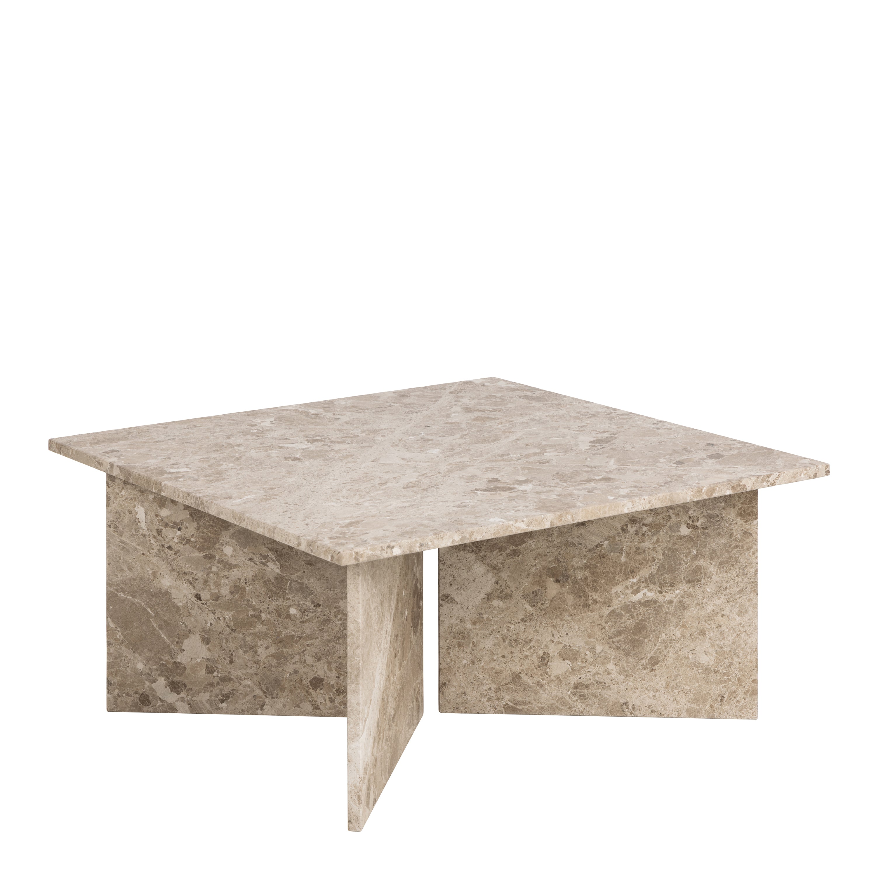 Vega Square Coffee Table with Brown Marble Top 90cm – FTG