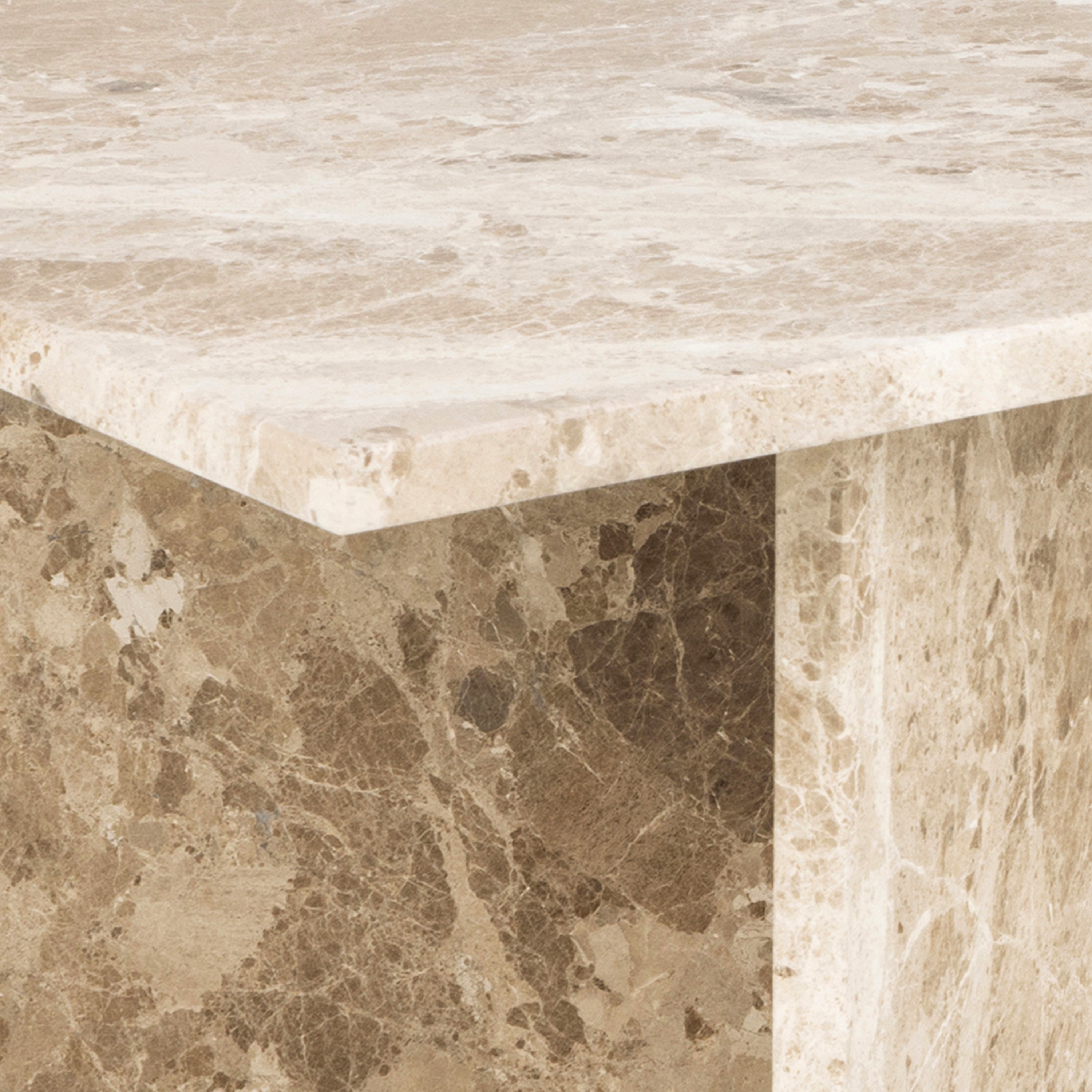Vega Rectangular Coffee Table with Brown Marble Top 140cm – FTG, view 7