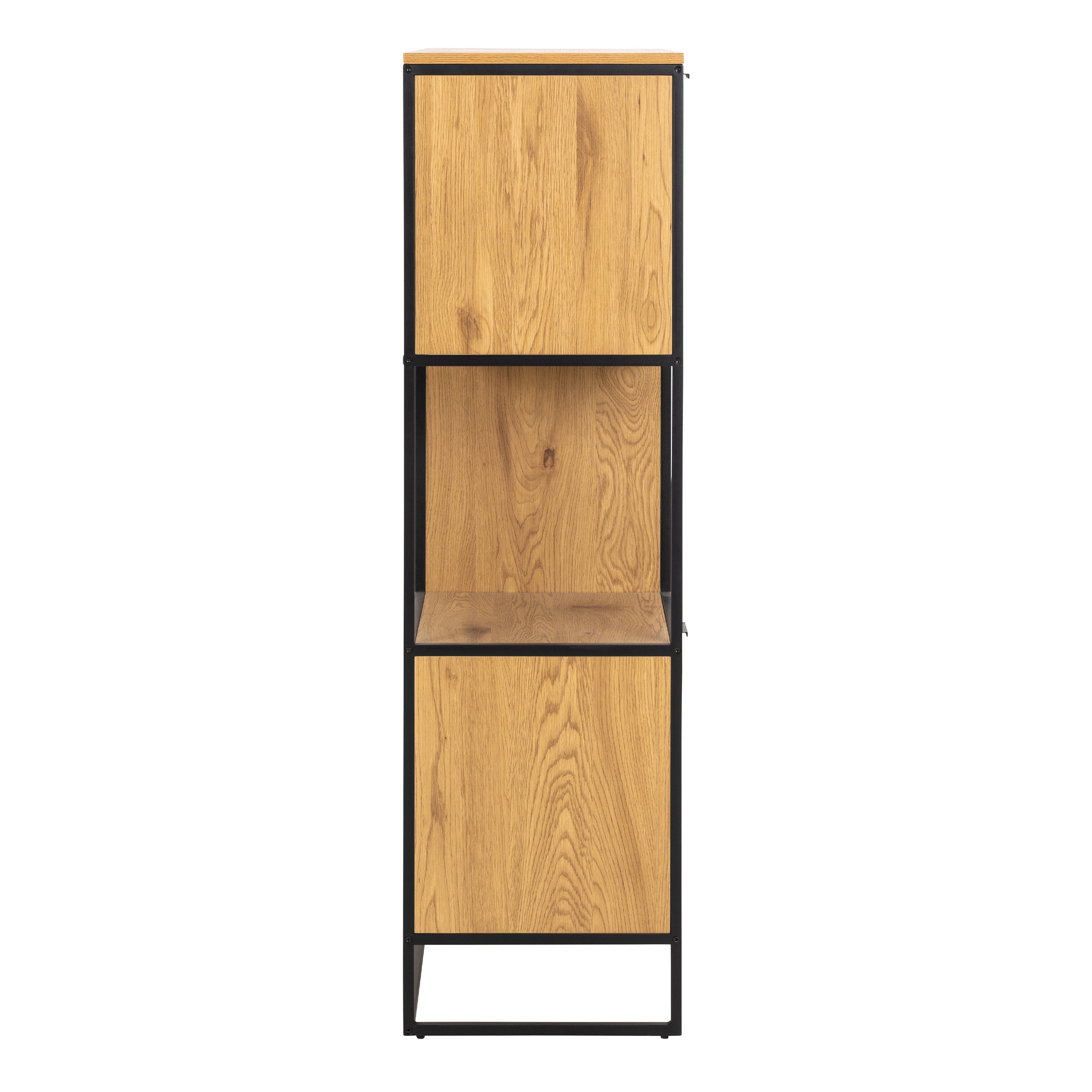 Swindon Bookcase with 2 Doors, 3 Drawers and 1 Shelves in Black – FTG, view 3