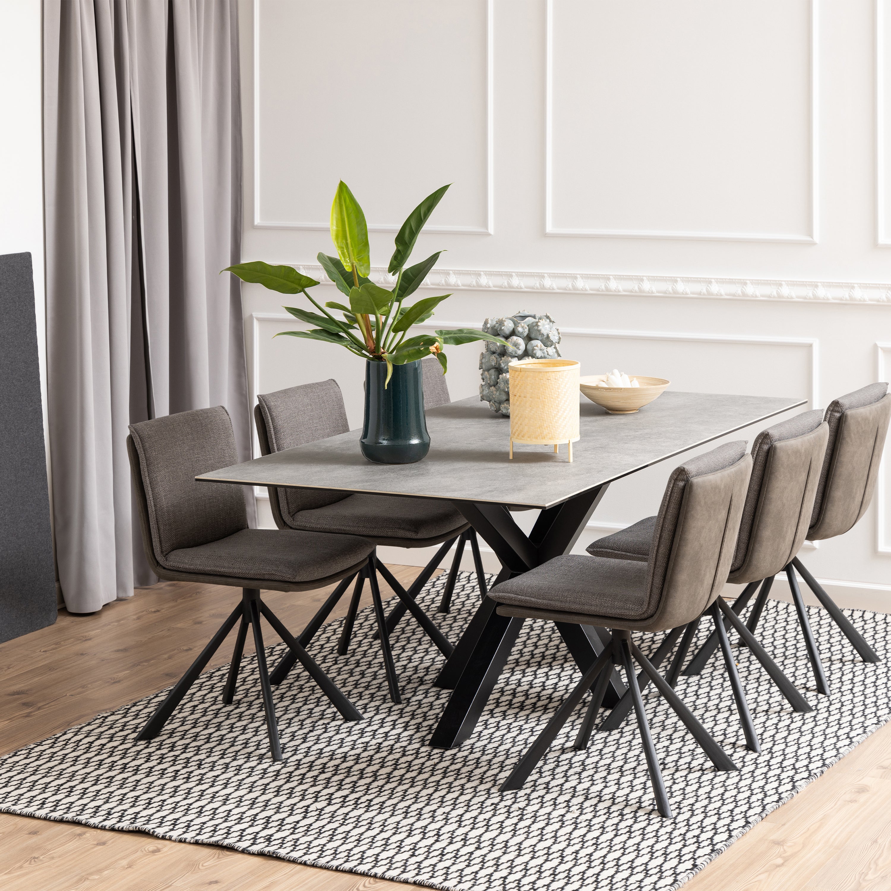 Heaven Dining Table with Ceramic Grey Top 200cm – FTG, view 3
