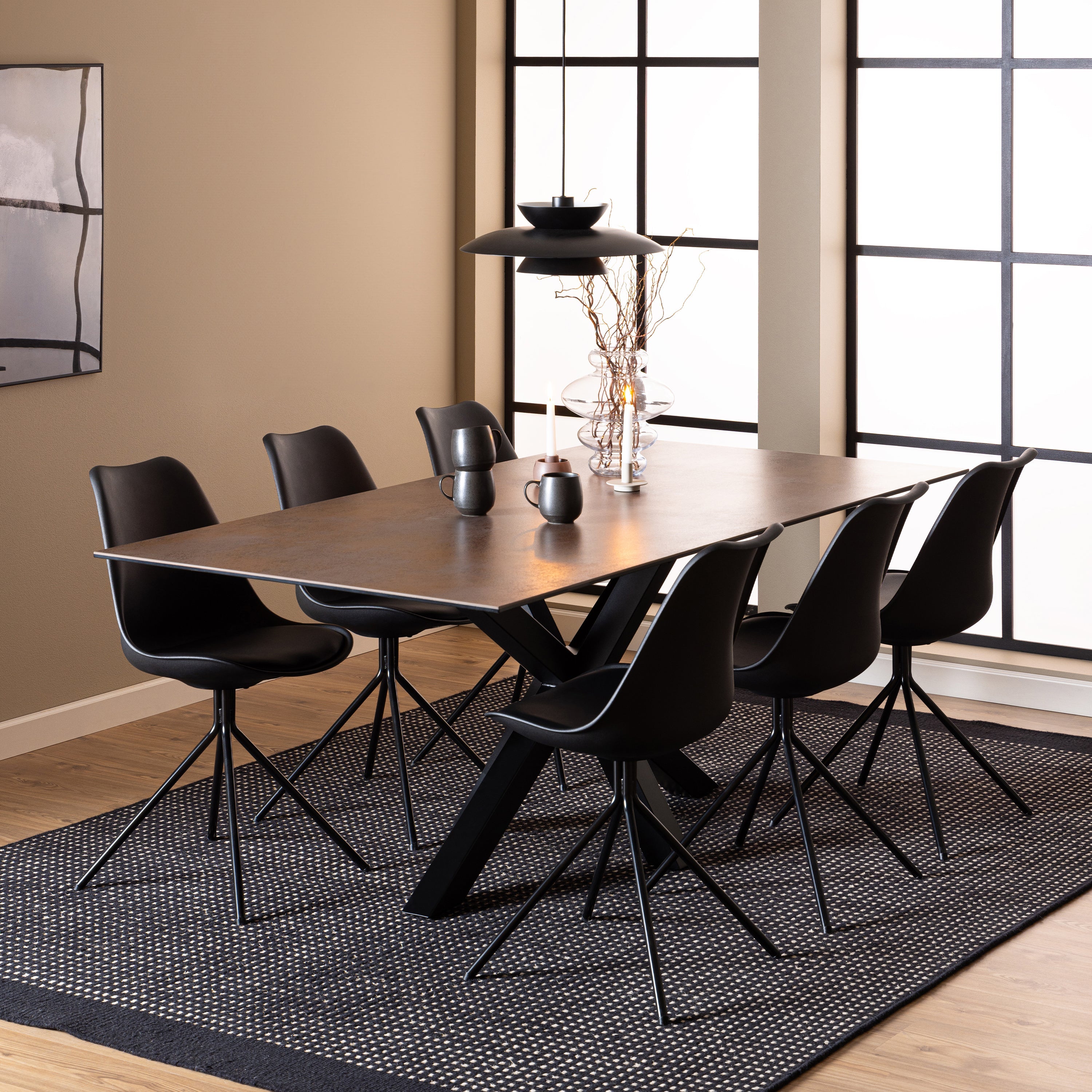 Heaven Dining Table with Ceramic Rusty Brown Top 200cm – FTG, view 3