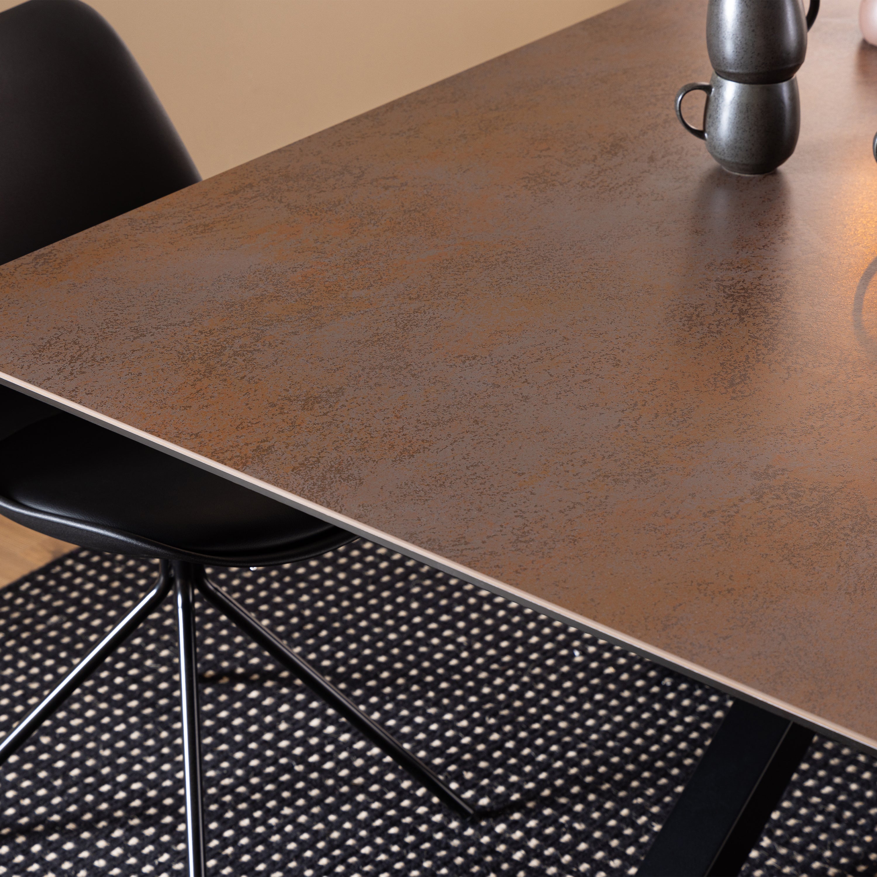 Heaven Dining Table with Ceramic Rusty Brown Top 200cm – FTG, view 5