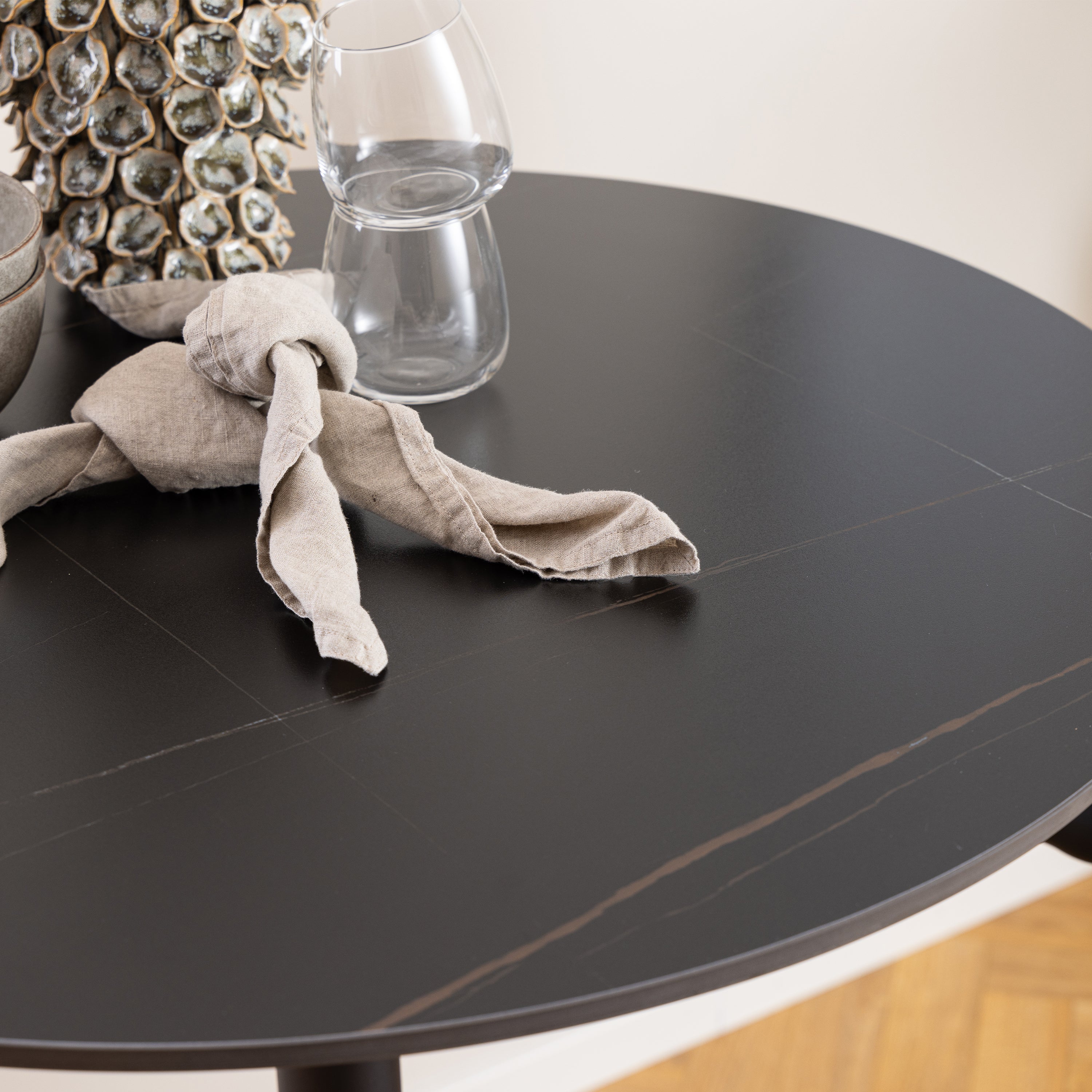 Malta Ceramic Round Bar Table in Matt Black – FTG, view 6