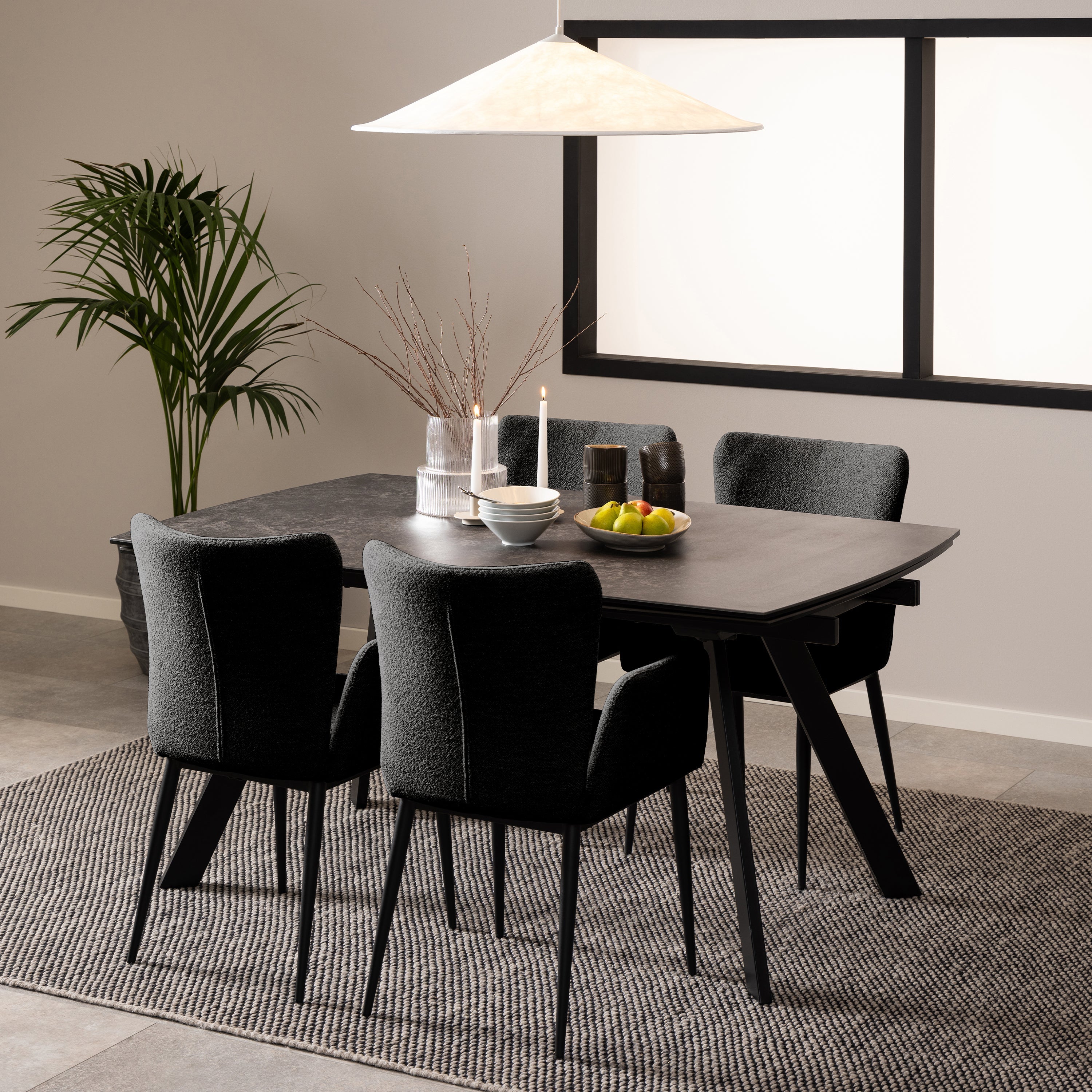 Blackburn Black Ceramic Dining Table – FTG, view 8