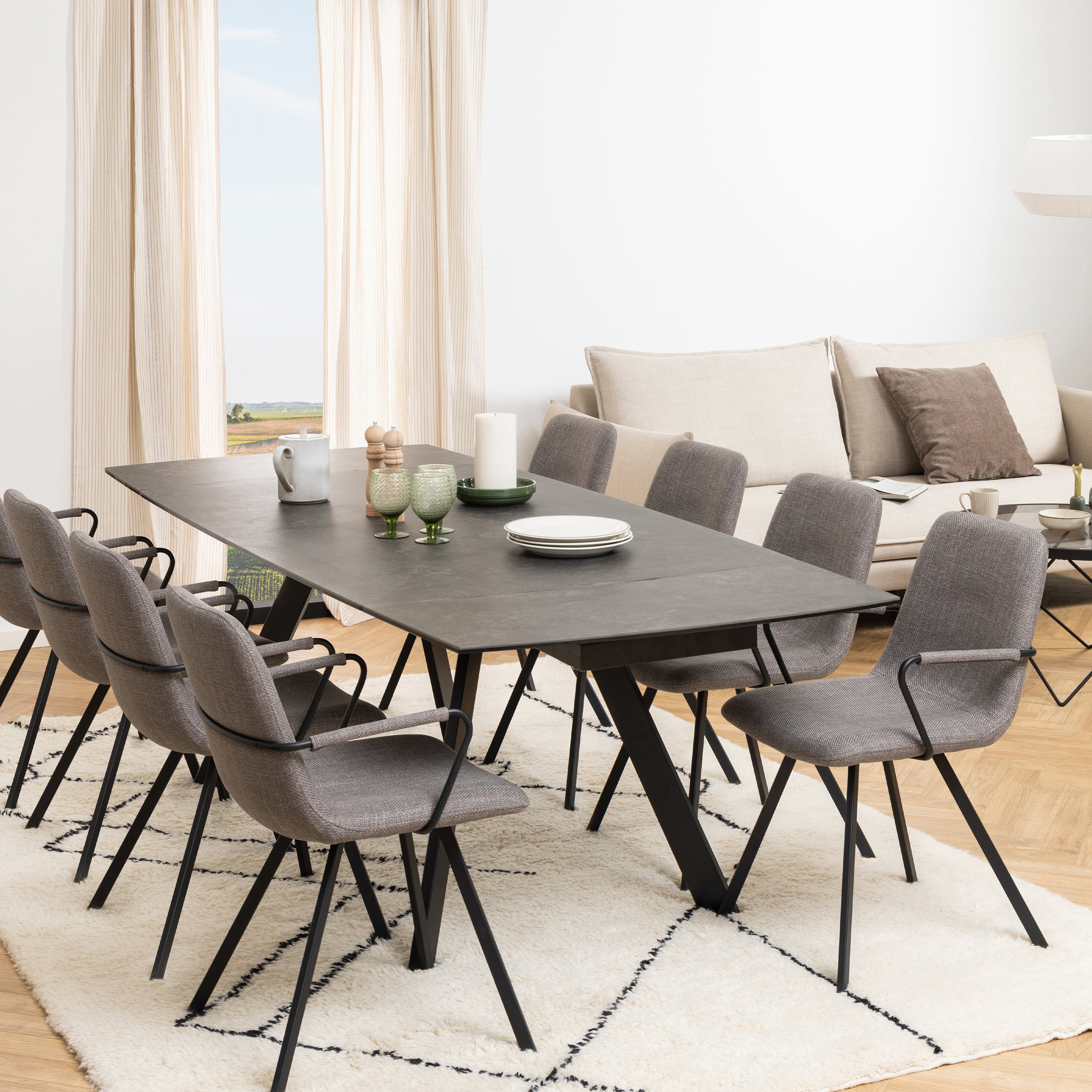 Blackburn Black Ceramic Dining Table – FTG, view 4