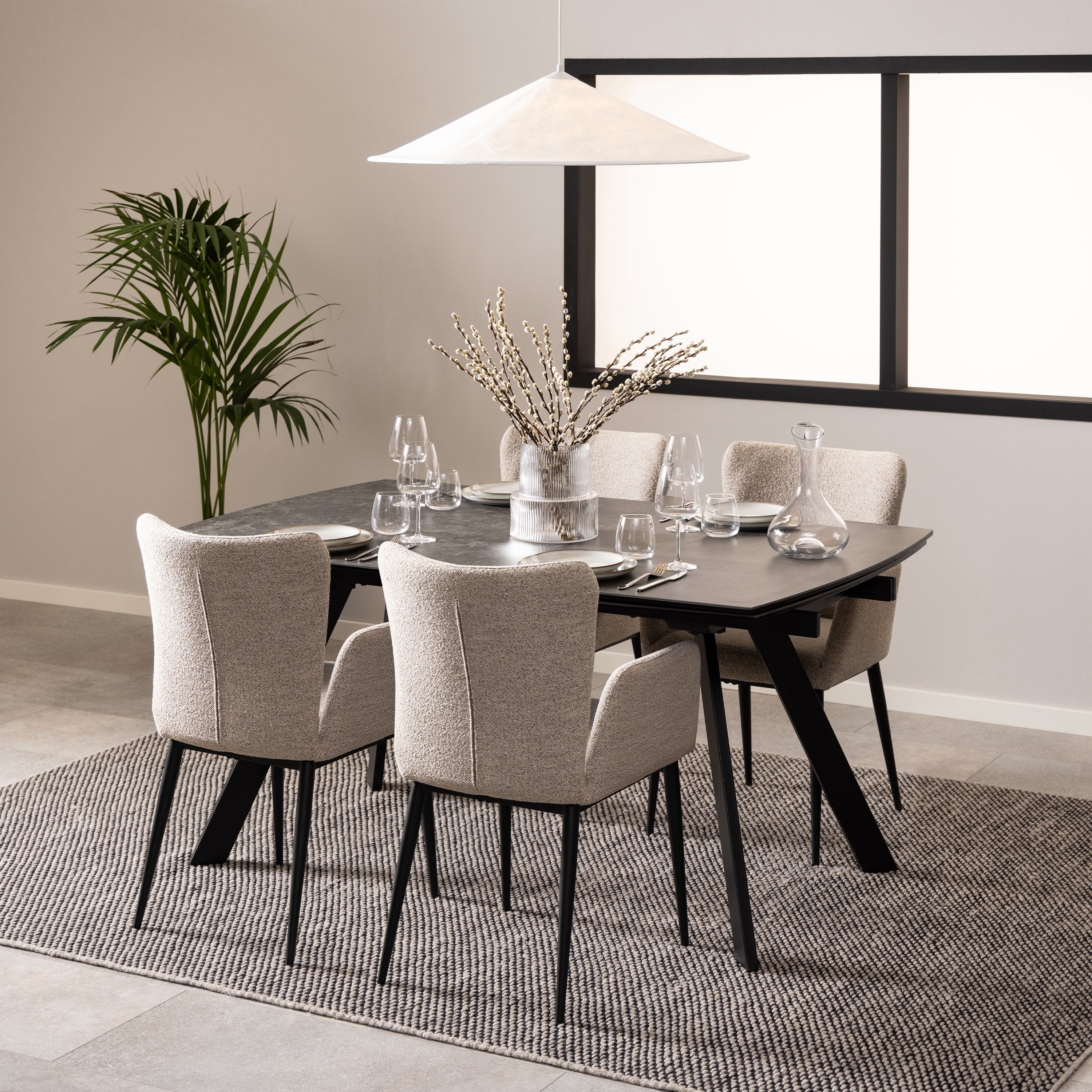 Blackburn Black Ceramic Dining Table – FTG, view 5