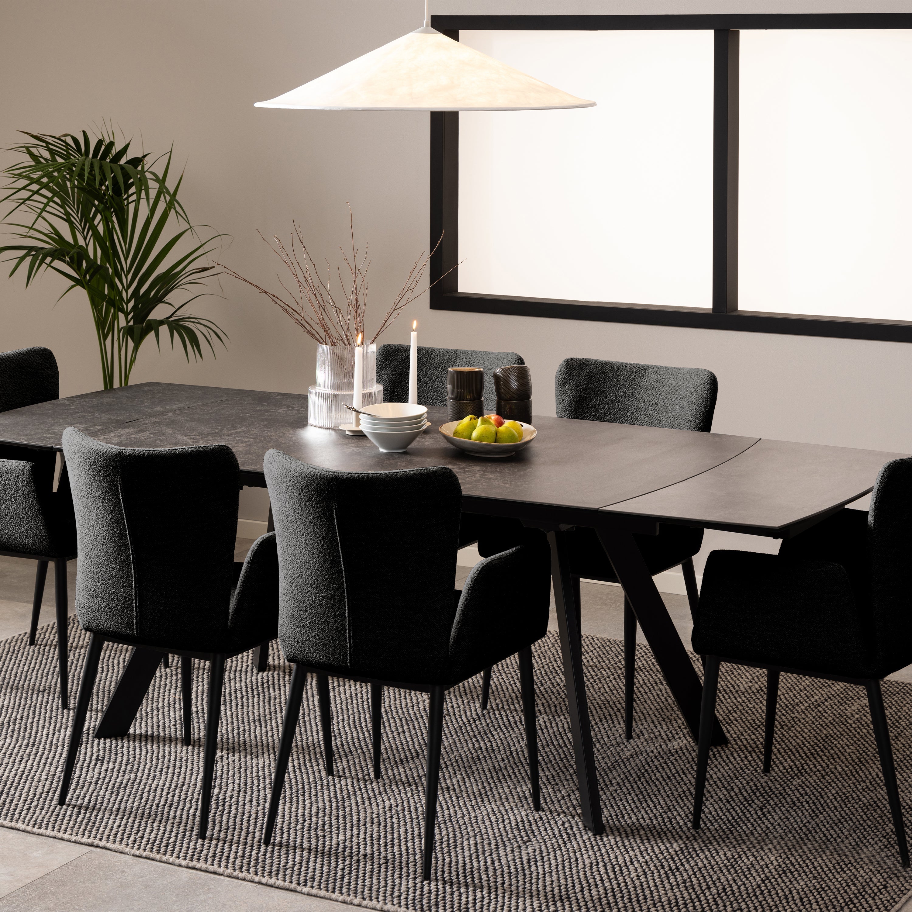 Blackburn Black Ceramic Dining Table – FTG, view 7