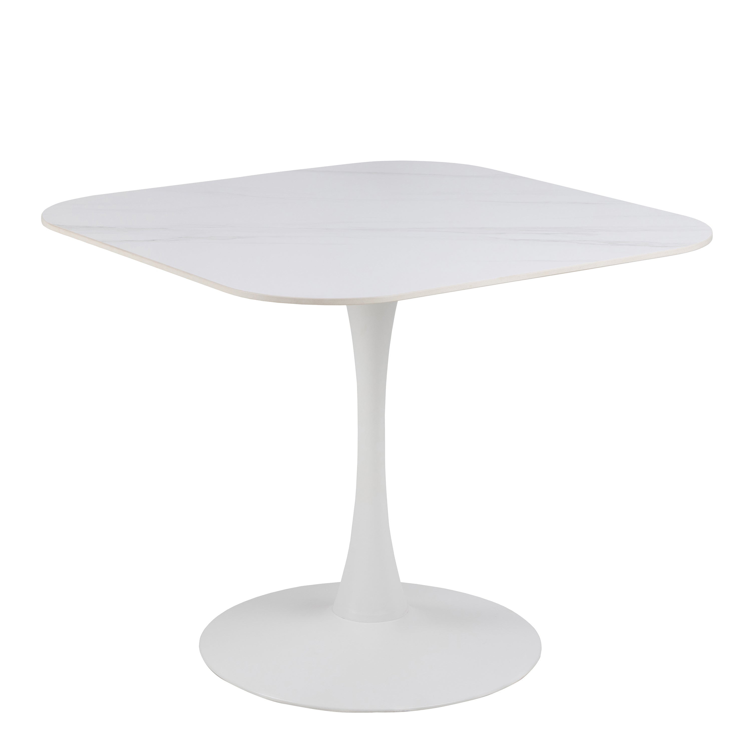 Malta Ceramic Square Dining Table in White – FTG, view 2