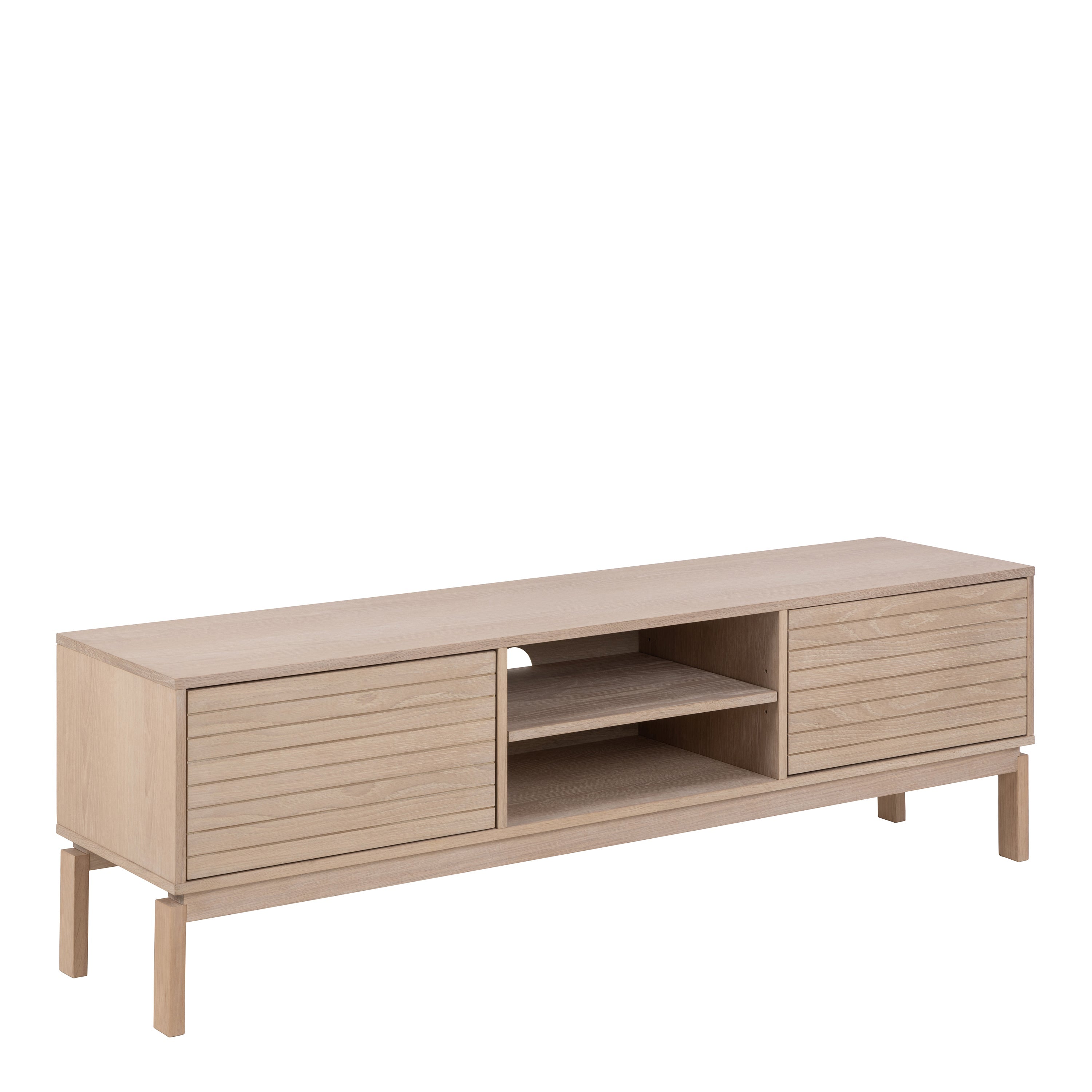 Linley 2 Door TV Unit in White Oak – FTG