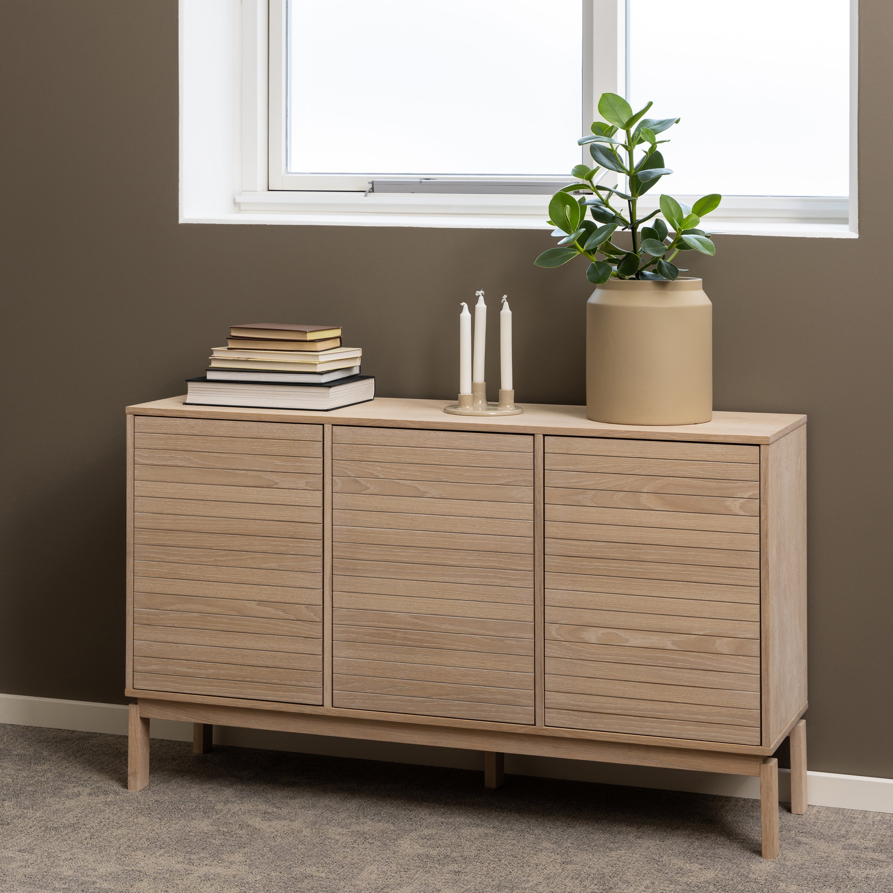 Linley 3 Door Sideboard in White Oak – FTG, view 5