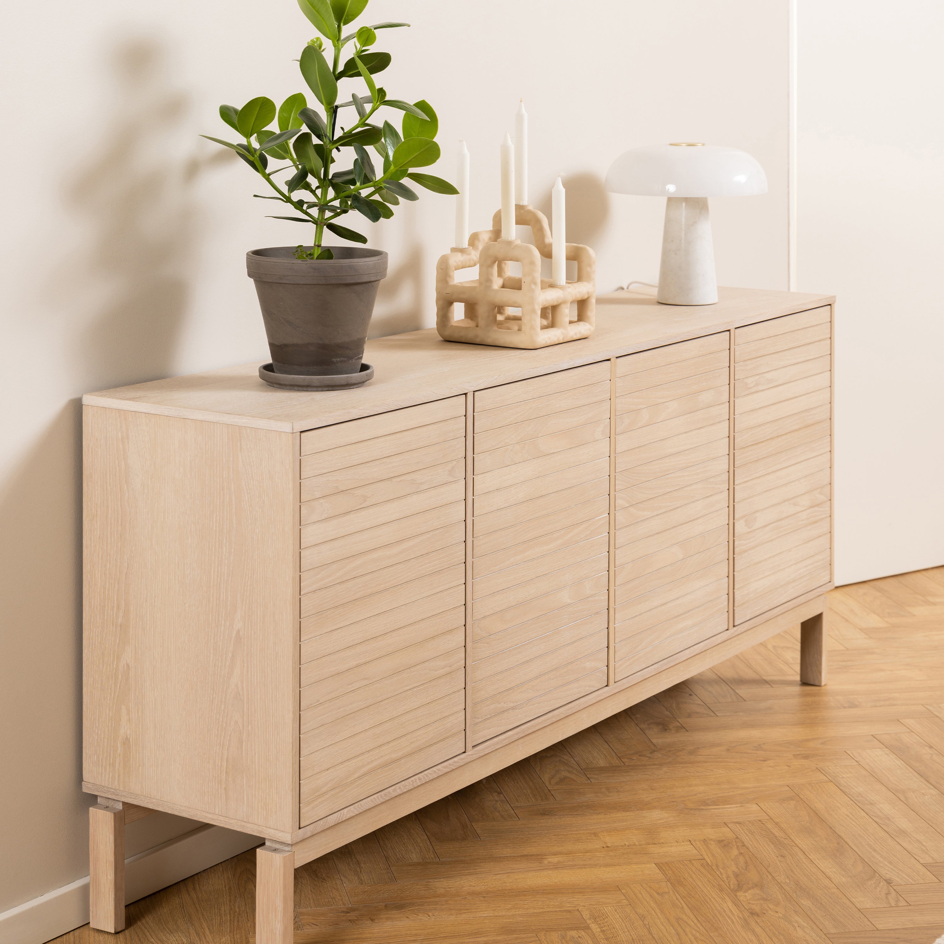 Linley 4 Door Sideboard in White Oak – FTG, view 7