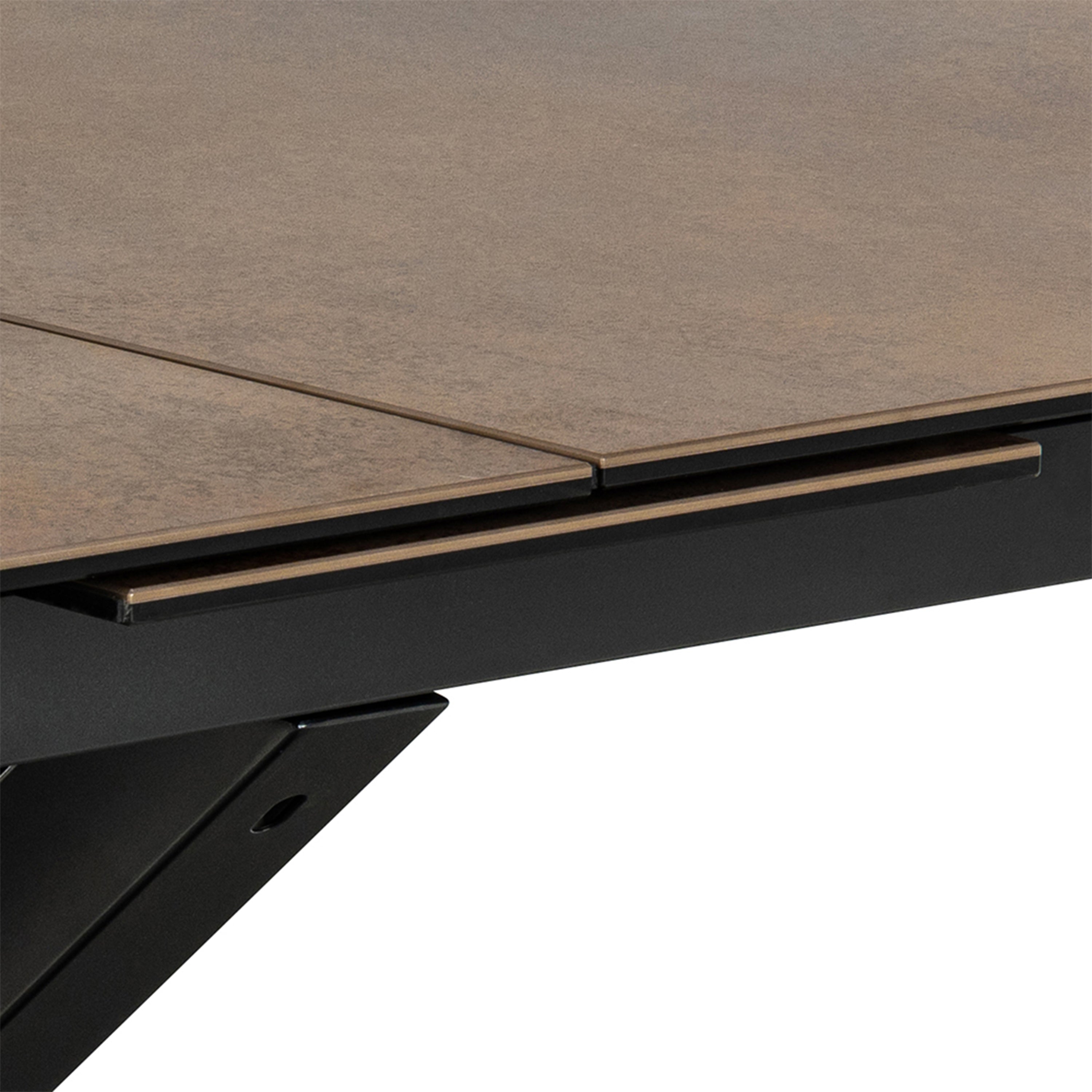 Heaven Extendable Dining Table with Ceramic Rusty Brown Top 200cm – FTG, view 8