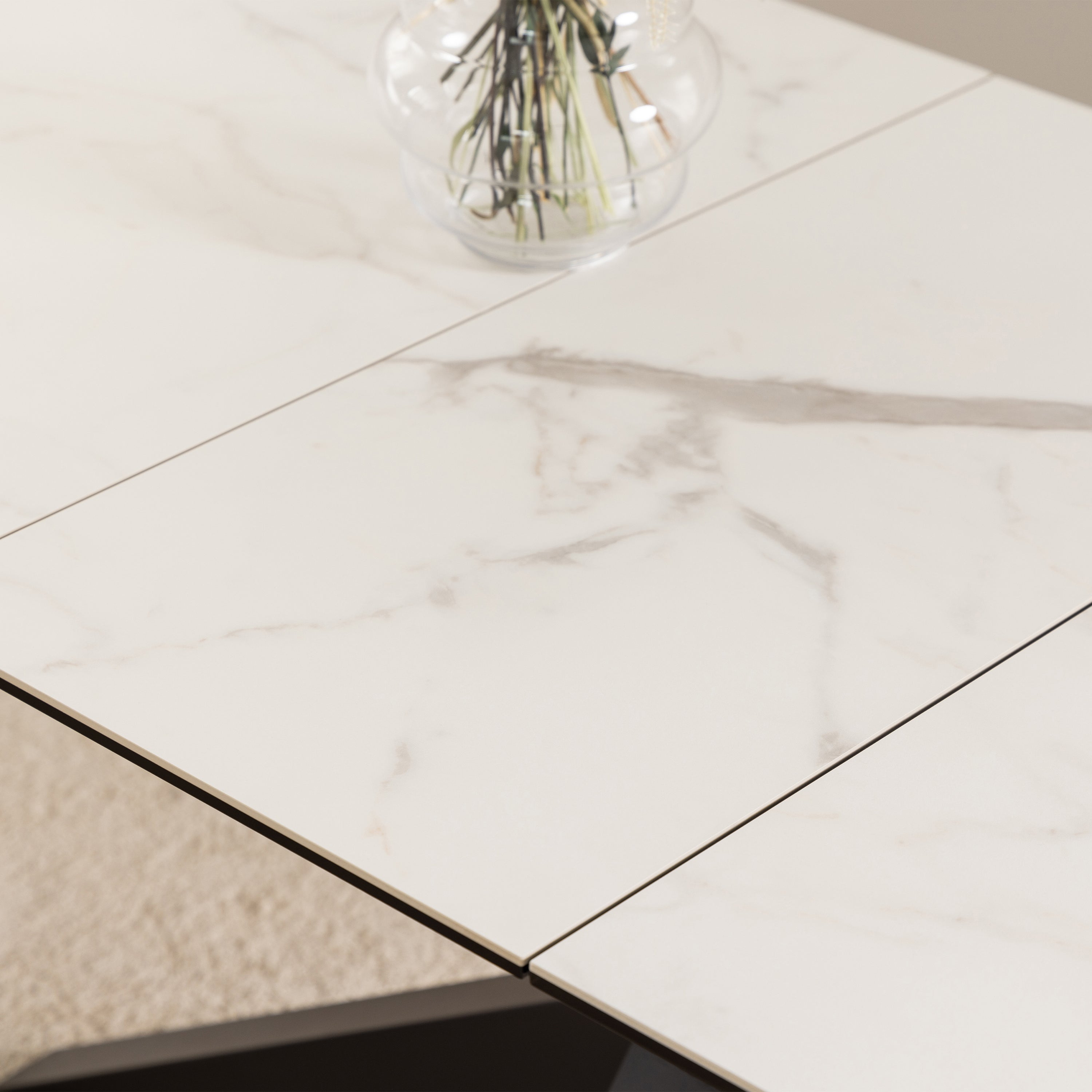 Heaven Extendable Dining Table with Ceramic White Top 168cm – FTG, view 8