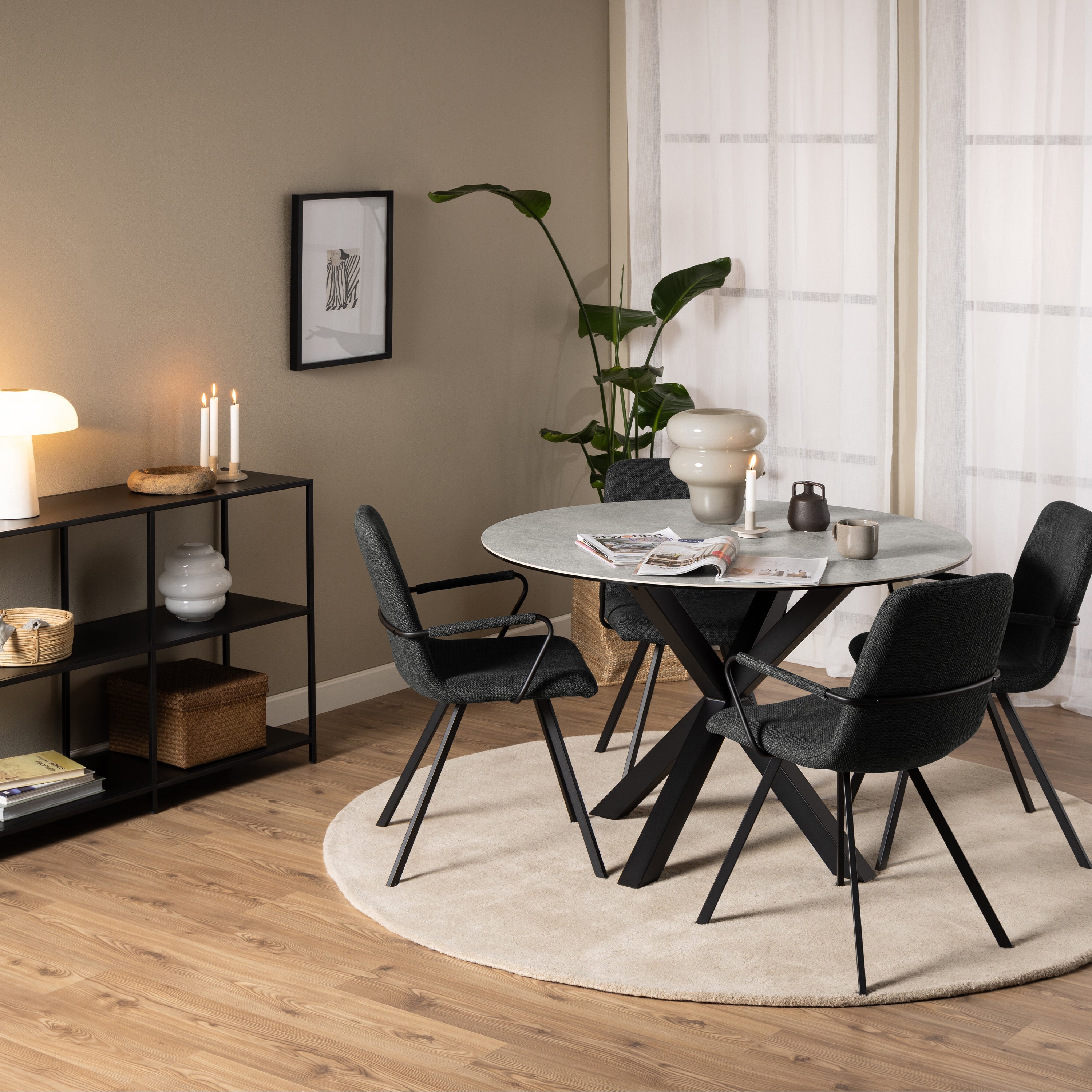 Heaven Round Dining Table with Ceramic Grey Top – FTG, view 3