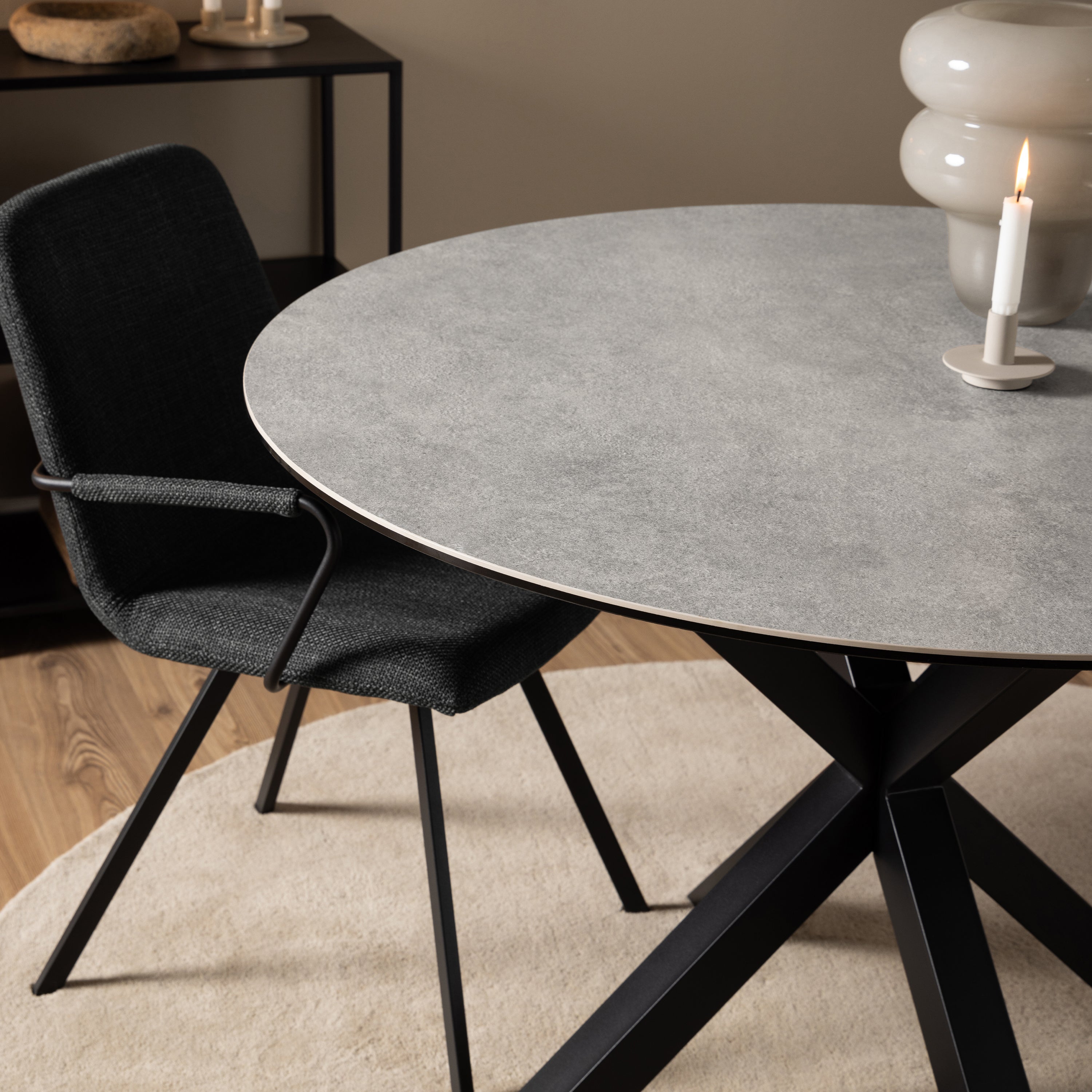 Heaven Round Dining Table with Ceramic Grey Top – FTG, view 4
