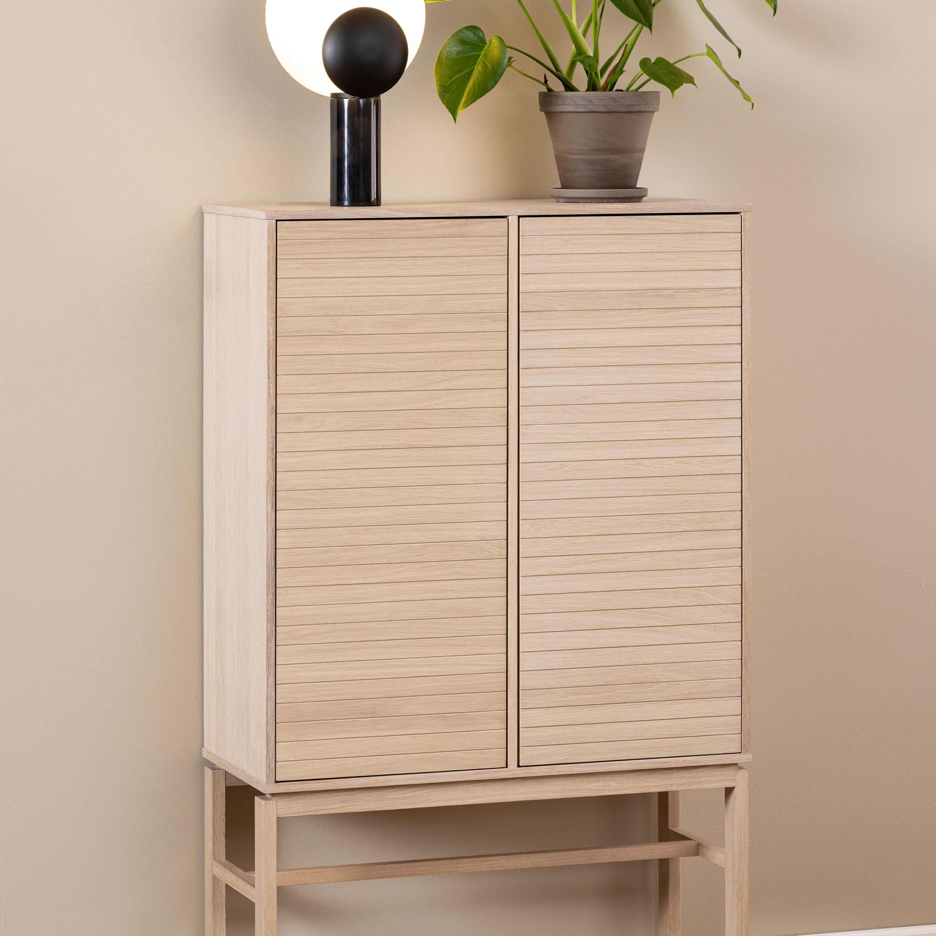 Linley Cabinet with 2 Doors and 4 Shelves in White Oak – FTG, view 6