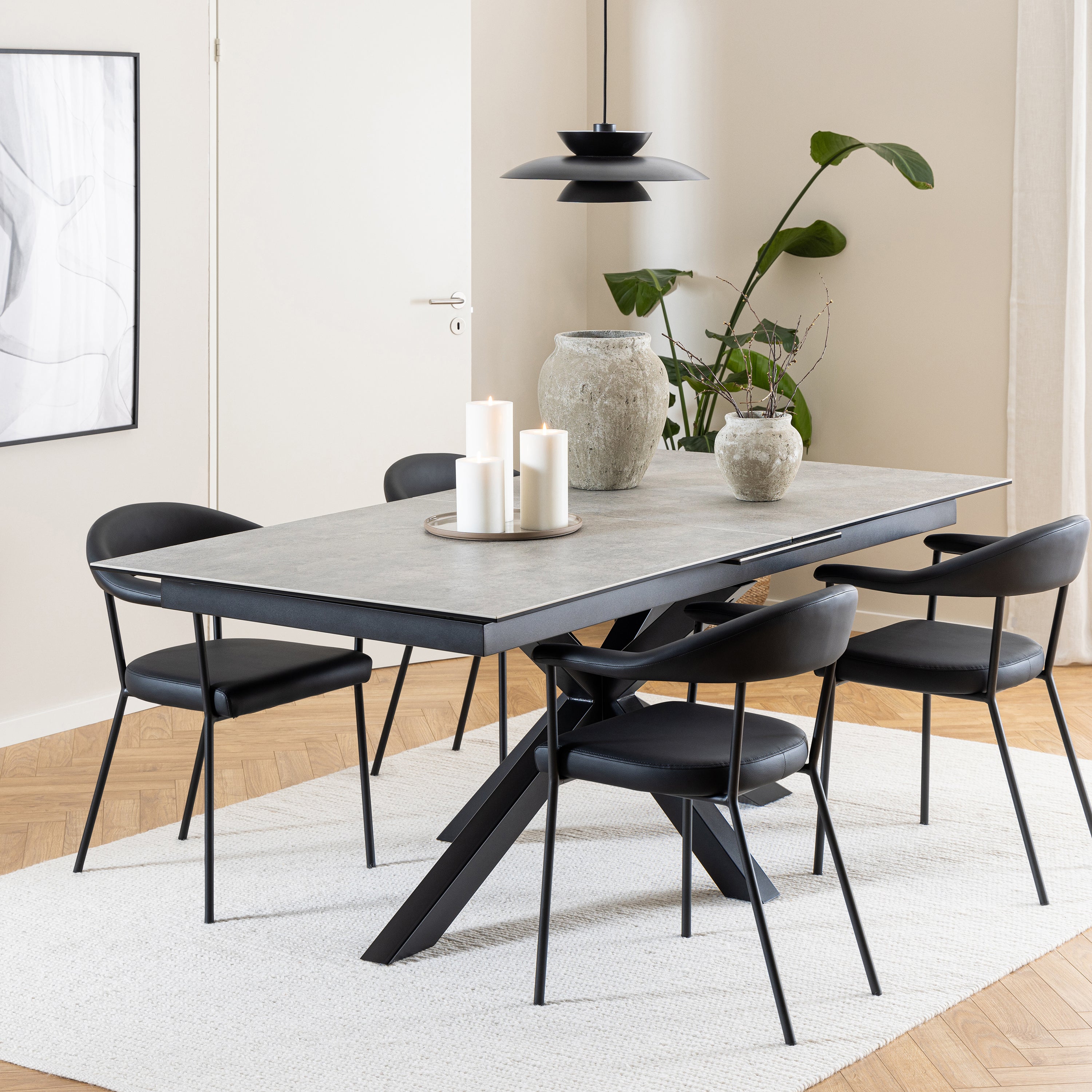 Heaven Extendable Dining Table with Ceramic Grey Top 200cm – FTG, view 4