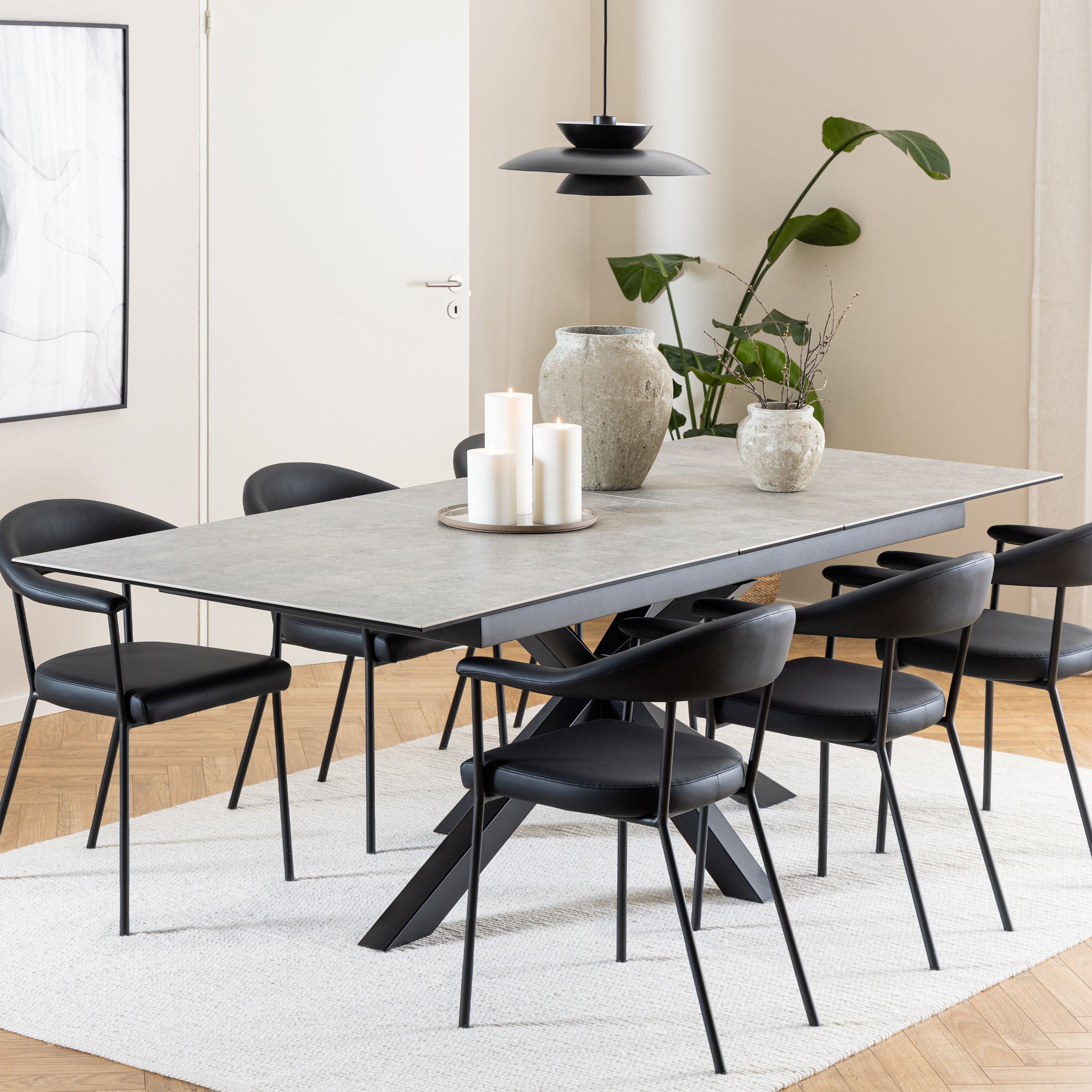 Heaven Extendable Dining Table with Ceramic Grey Top 200cm – FTG, view 5