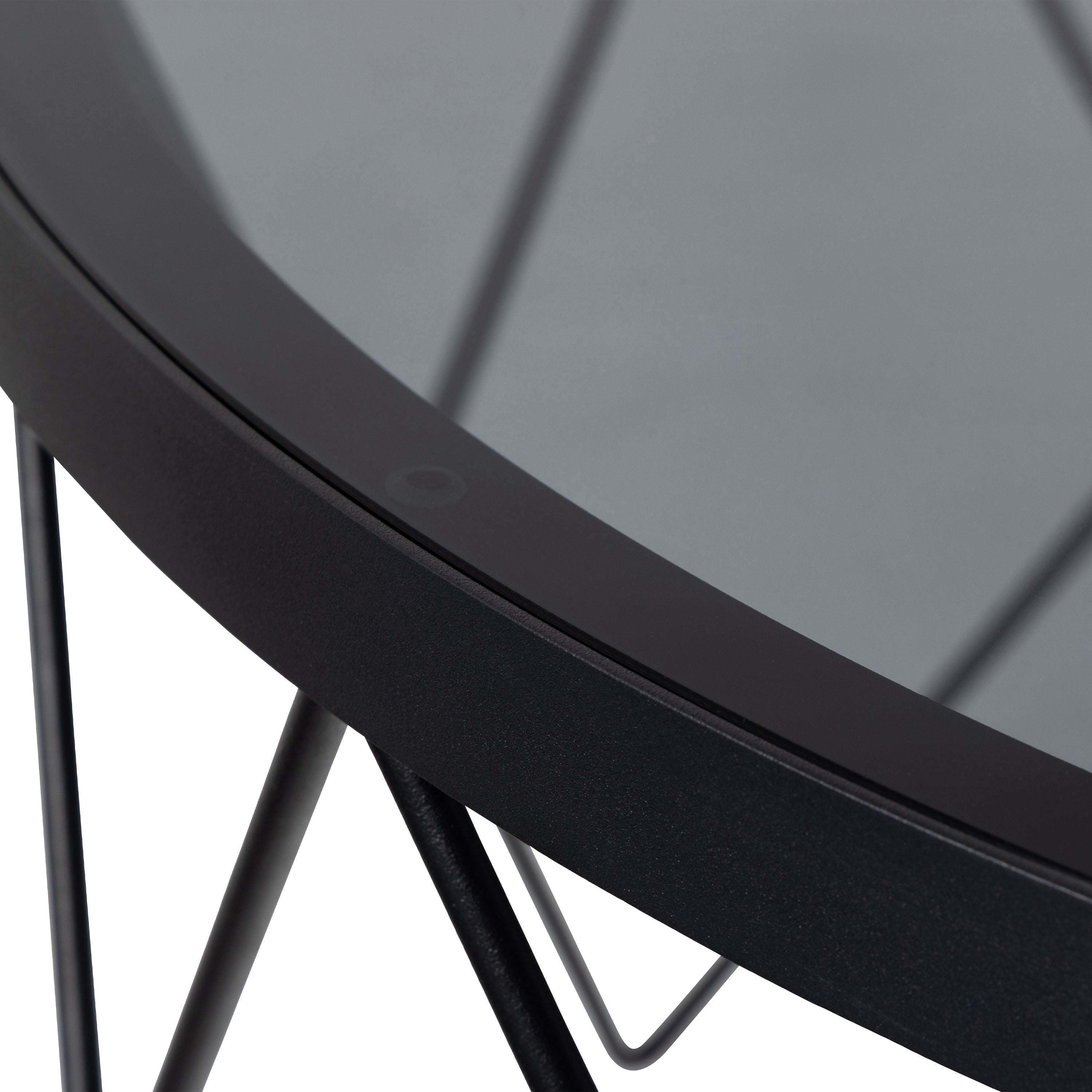 Halstow Coffee Table in Black with Smoked Glass Top – FTG, view 6