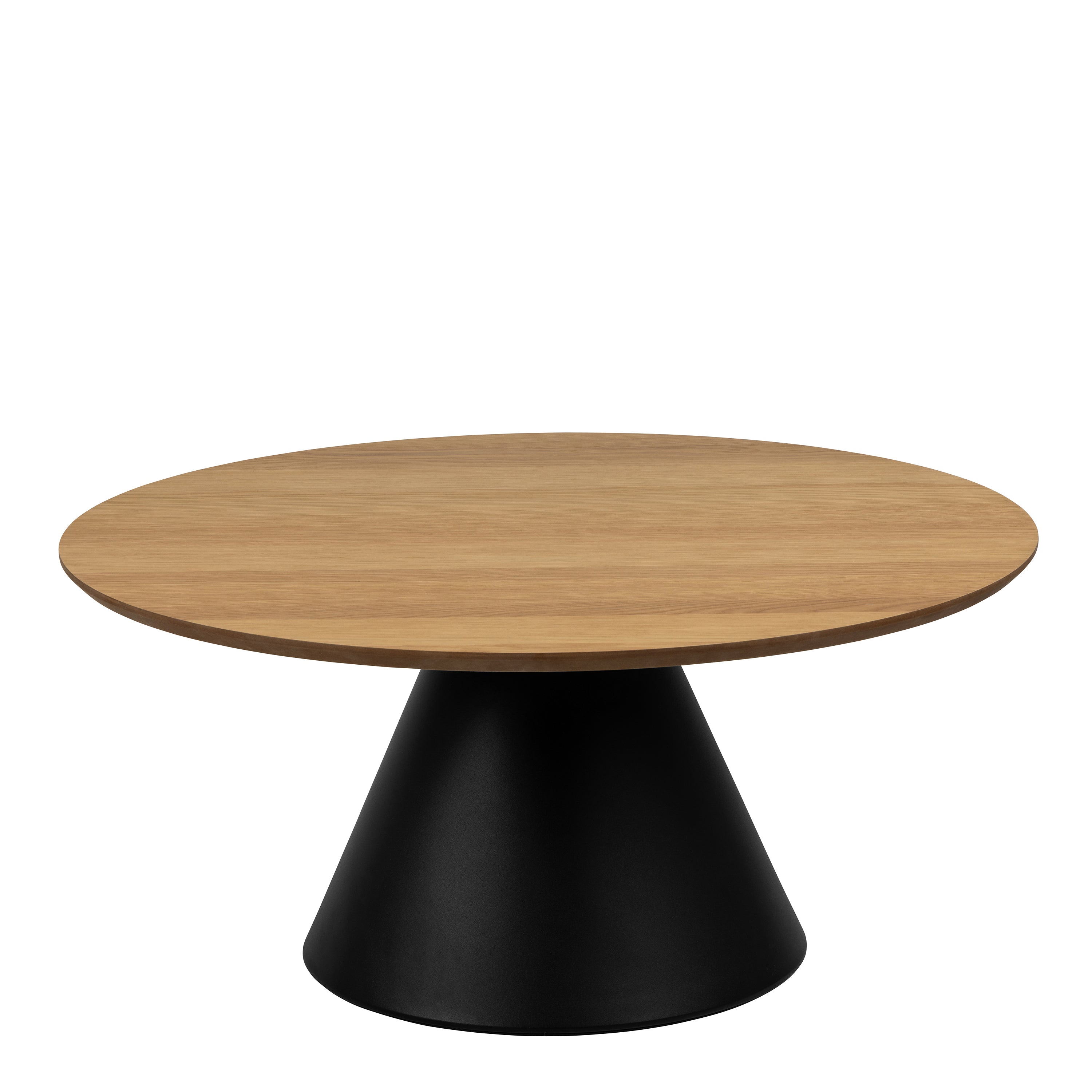 Soli Round Coffee Table in Oak/Black 85x40cm – FTG, view 2