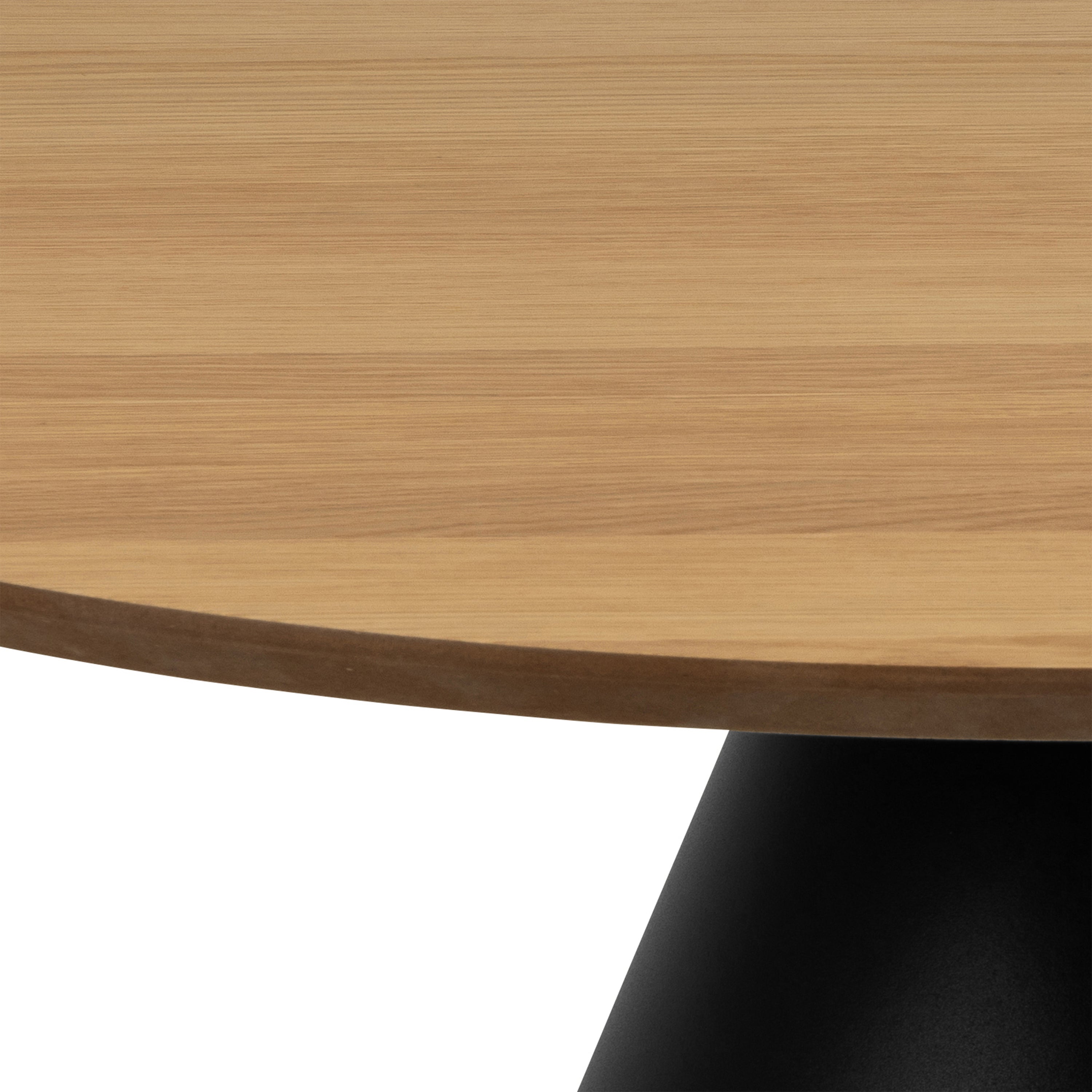Soli Round Coffee Table in Oak/Black 85x40cm – FTG, view 5