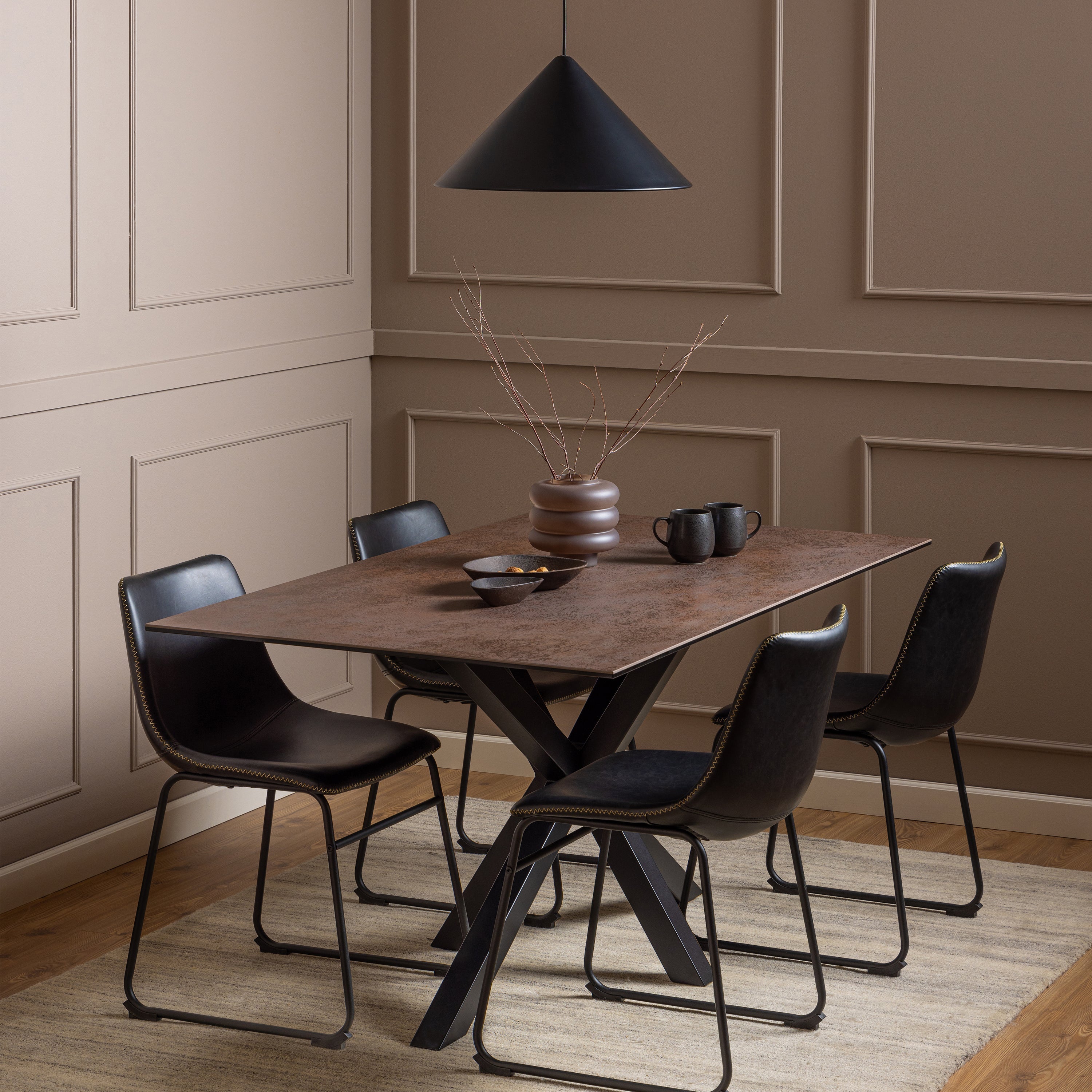 Heaven Dining Table in Ceramic Rusty Brown 160x75.5cm – FTG, view 3