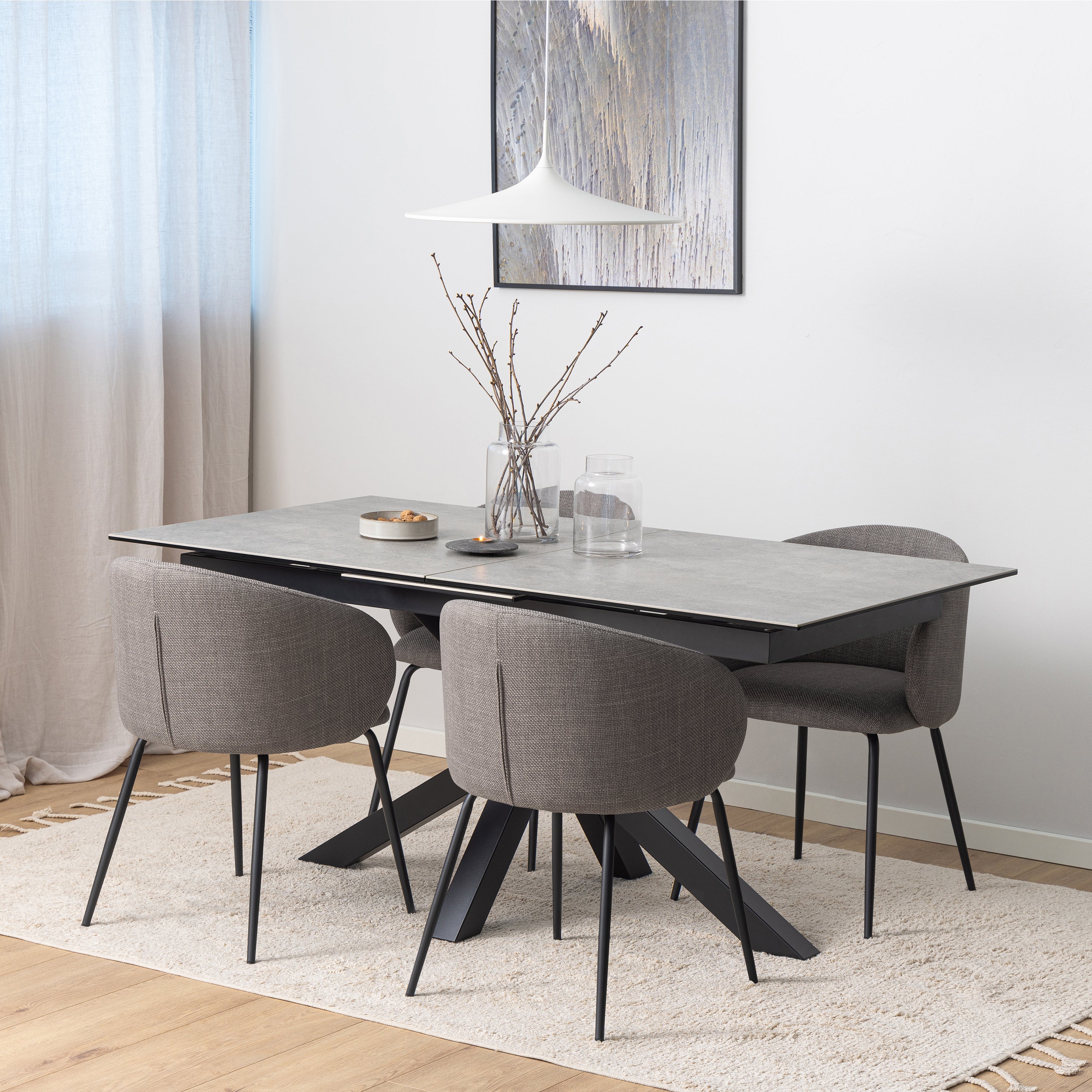 Heaven Extendable Dining Table with Ceramic Grey Top 168cm – FTG, view 4