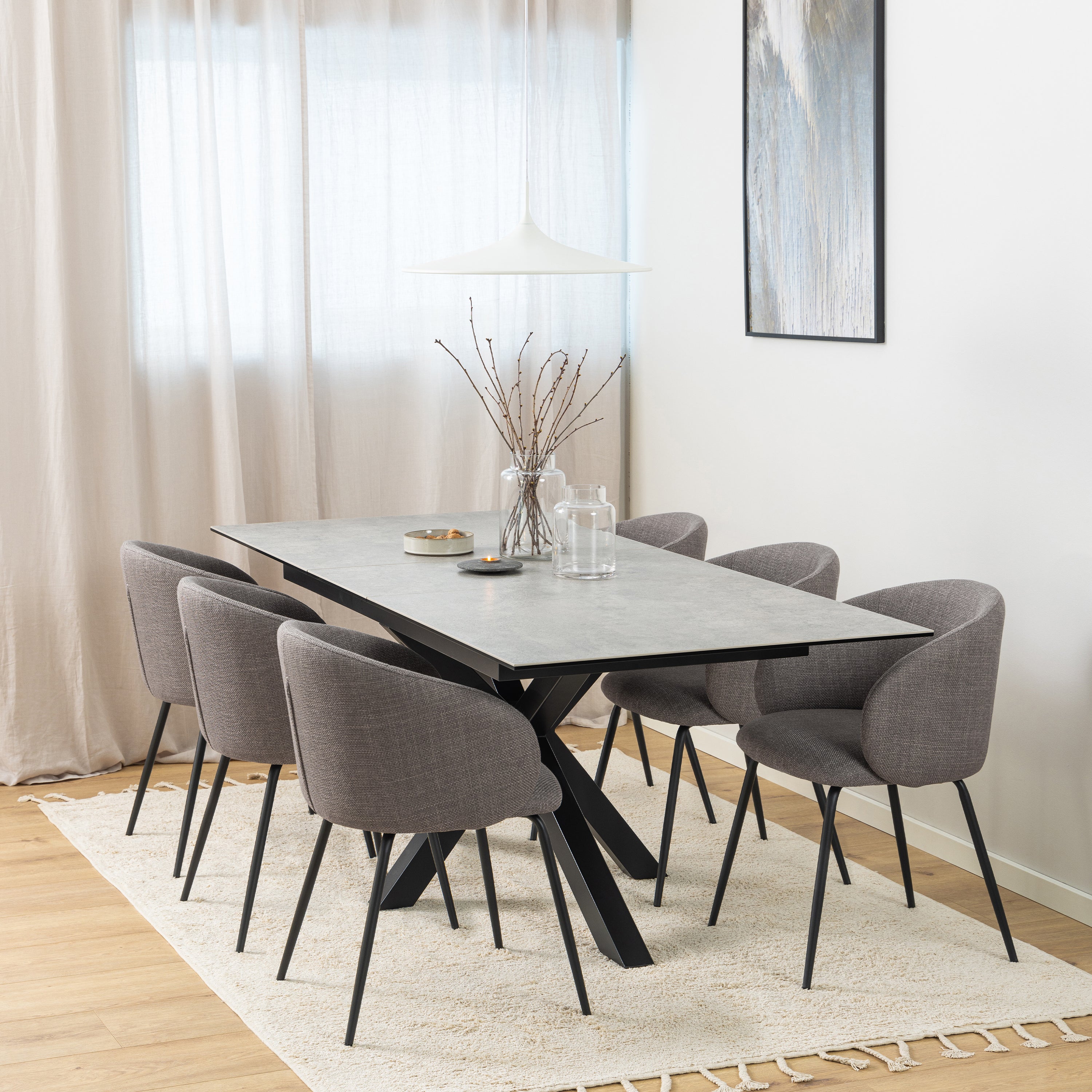 Heaven Extendable Dining Table with Ceramic Grey Top 168cm – FTG, view 5