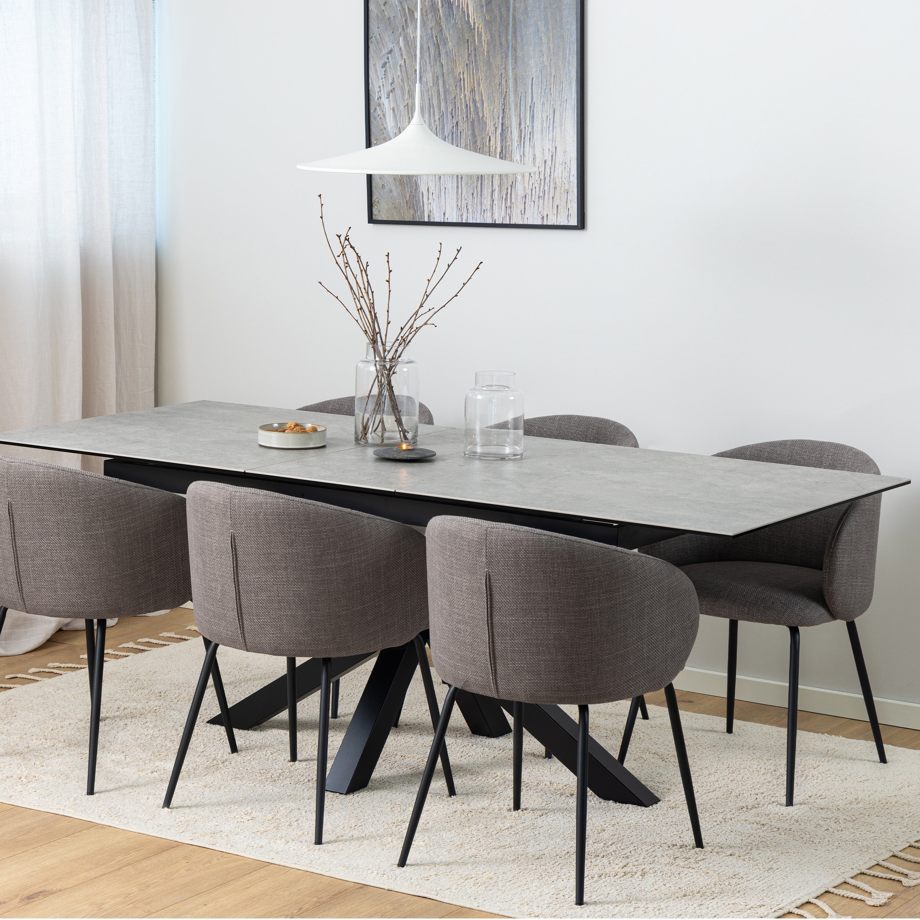 Heaven Extendable Dining Table with Ceramic Grey Top 168cm – FTG, view 6