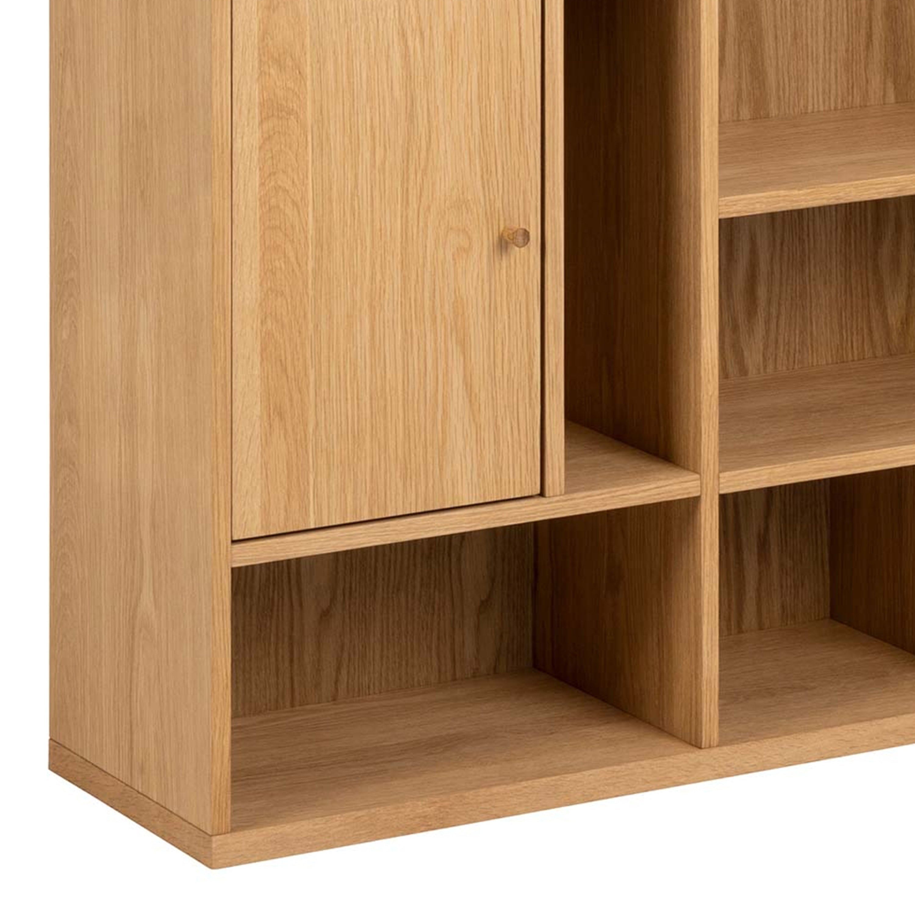 Rangoon 3 Door Large Bookcase in Oak – FTG, view 9