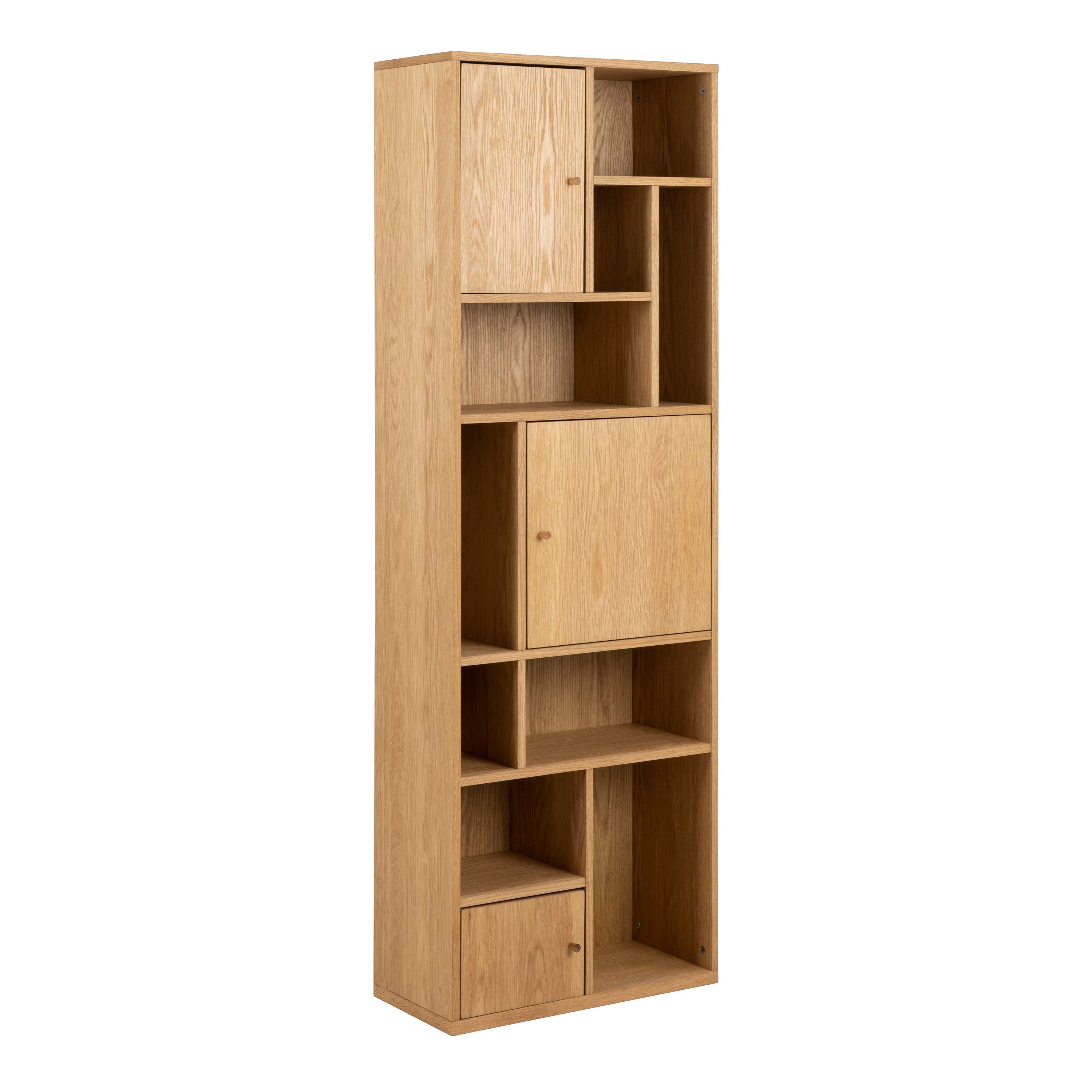 Rangoon 3 Door Bookcase in Oak – FTG