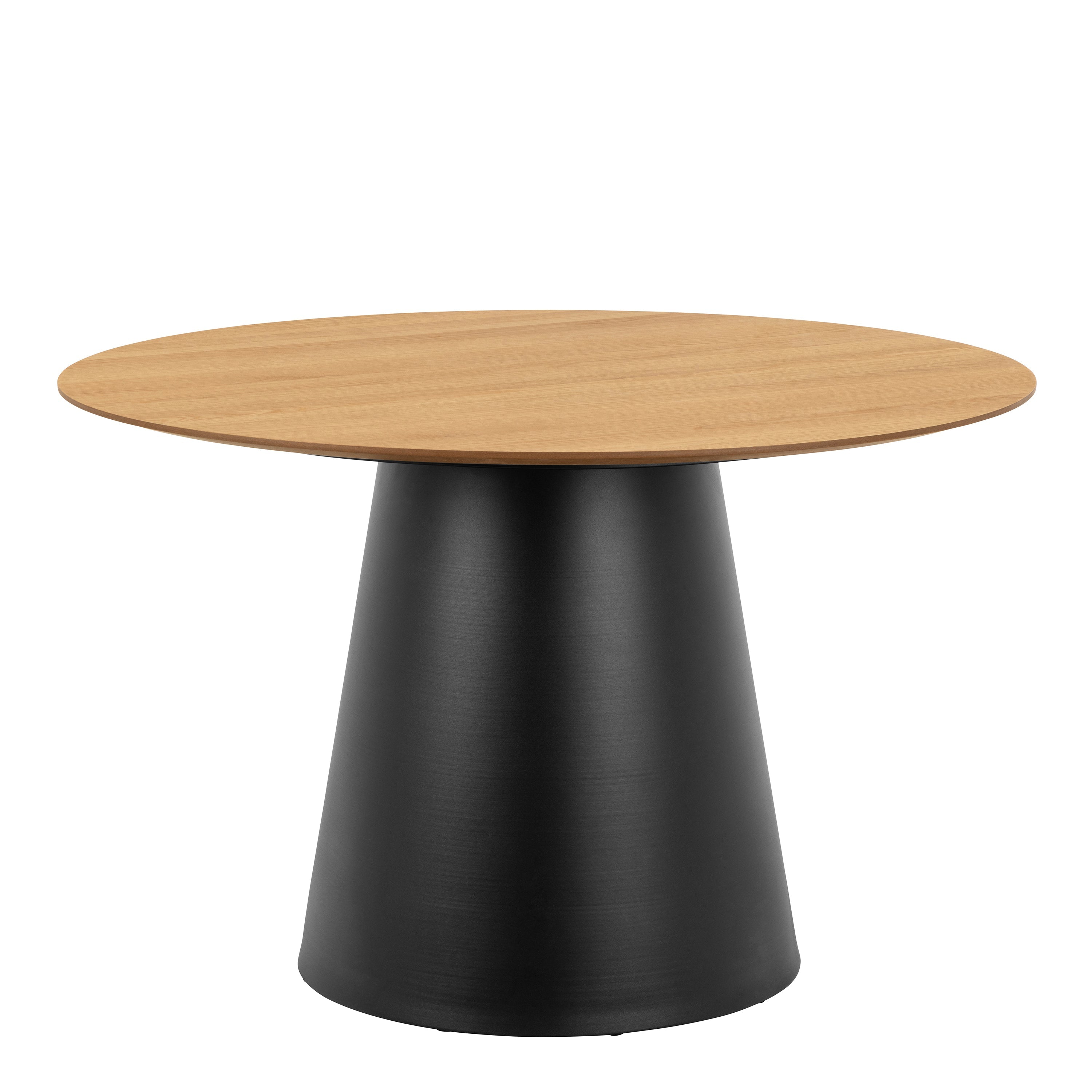 Soli Round Dining Table in Oak/Black 120x75cm Included 4 Darlene Dining Chair with Armrest and Swivel Function in Green –…