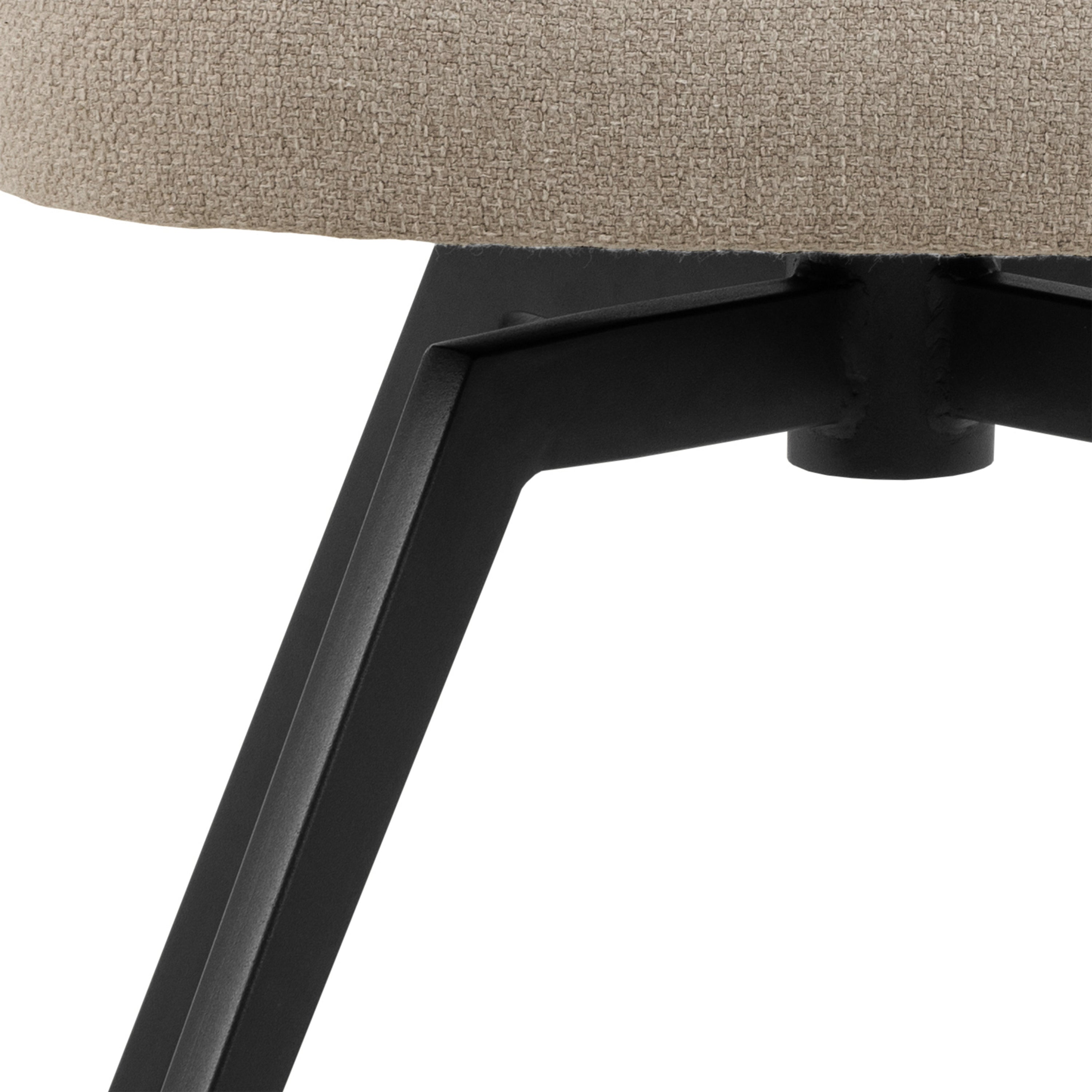 Soli Round Dining Table in Oak/Black 120x75cm Included 4 Darlene Dining Chair with Armrest and Swivel Function in Beige –…